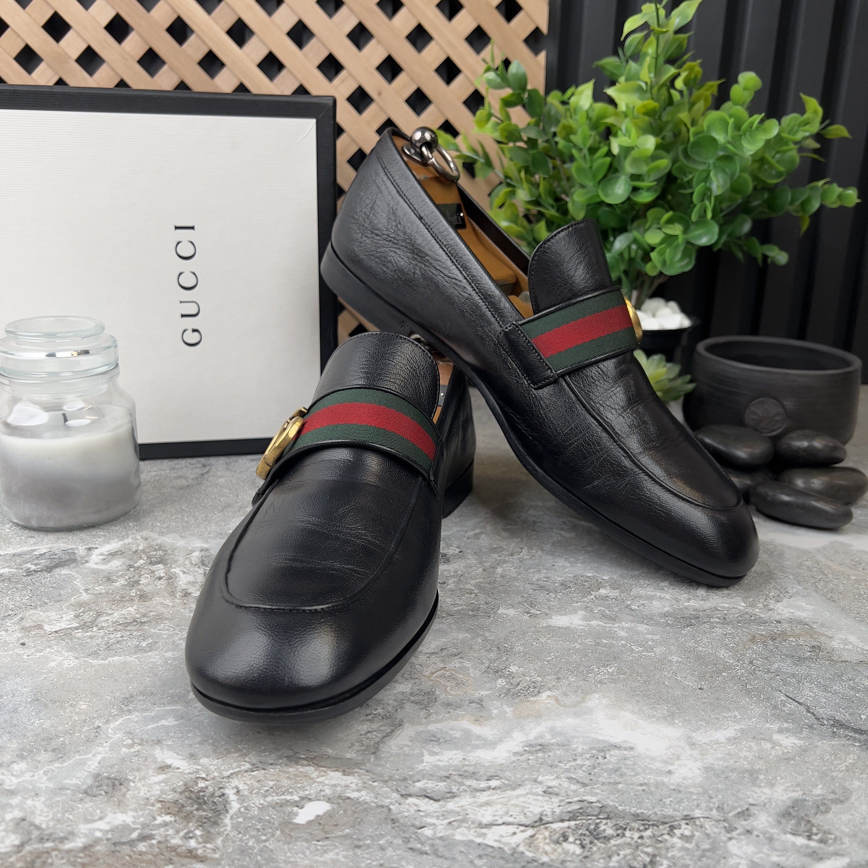 Gucci Donnie Web Double GG Loafers Heels Black Leather Size US 8 / EU 41 - 3 Thumbnail