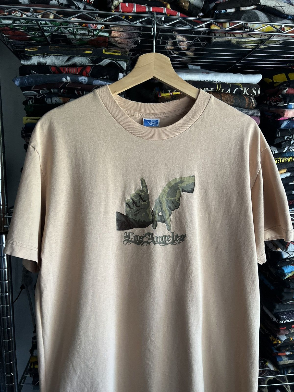 Los Angeles Apparel 2000s Los Angeles GAT JEANS Gang Sign LA Cholo Tee Size US L / EU 52-54 / 3 - 1 Thumbnail