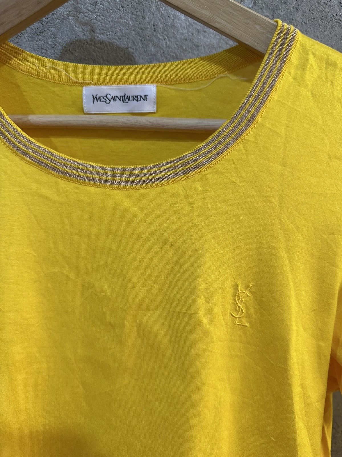 Saint Laurent Paris 1990 - Yves Saint Laurent Glittering Cuff YSL Logo Tee Size US M / EU 48-50 / 2 - 3 Thumbnail