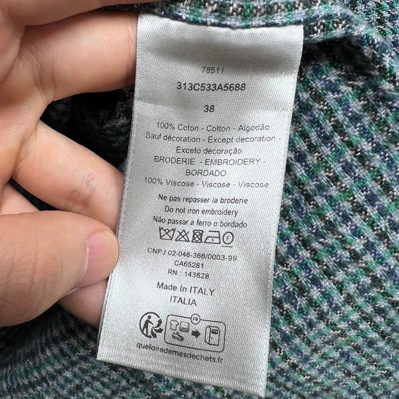 Dior Dior SS23 Embroidered Logo plaid button long-sleeved shirt Size US XXS / EU 40 - 6 Thumbnail