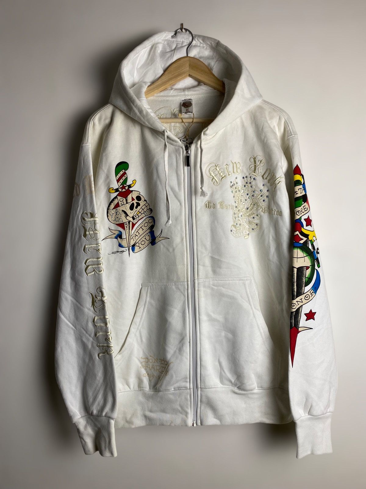 Vintage Ed Hardy Christian Audigier Vintage Skull Gothic Hoodie Grailed