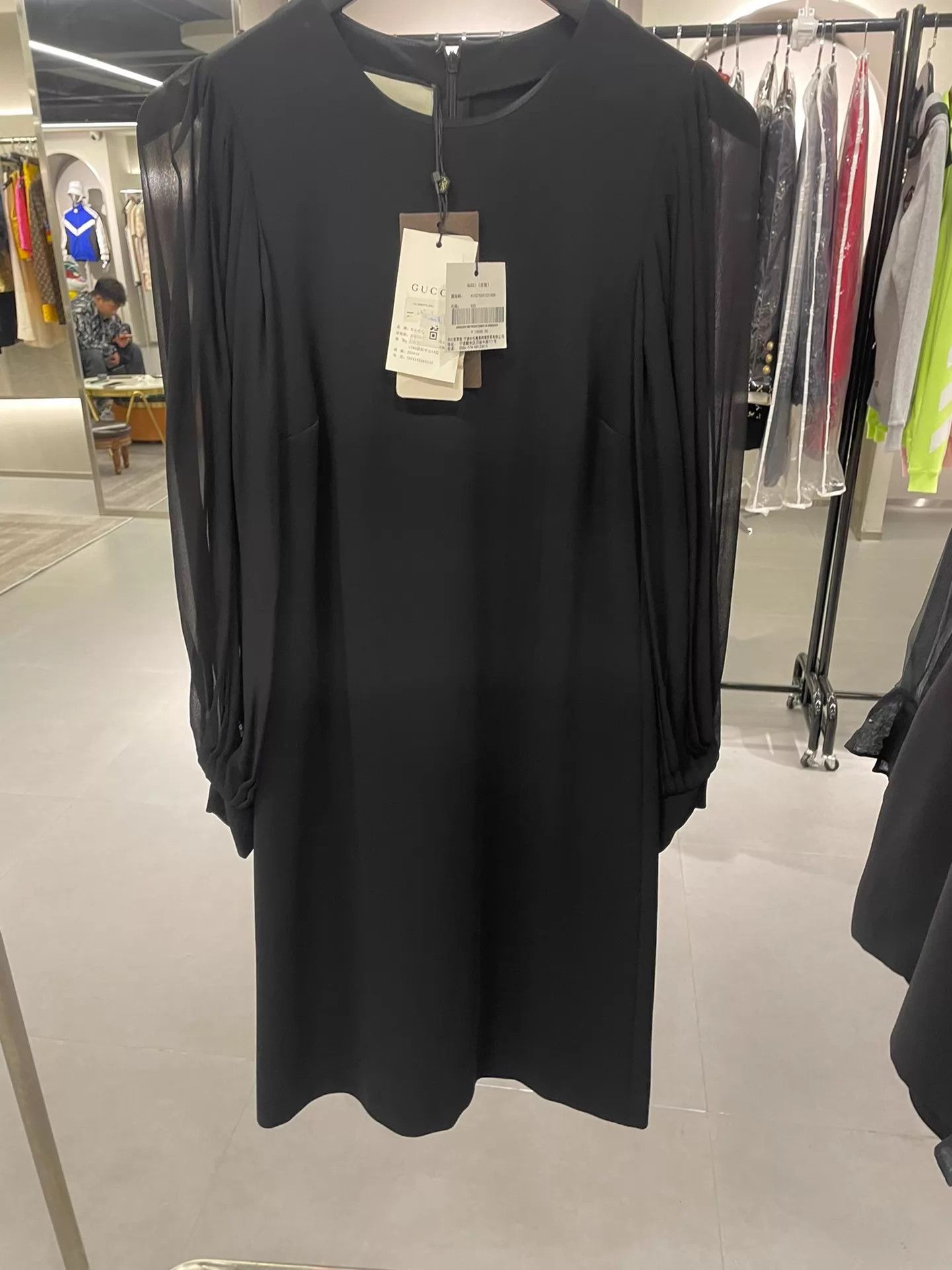 Gucci Gucci Women's Black Pleated Long Sleeve Dress XXS Size XXS / US 00 / IT 34 - 2 Thumbnail