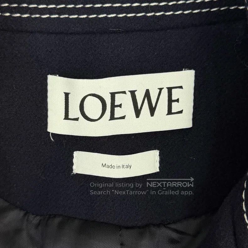 Loewe Loewe Dark Blue Wool Tweed Coat Size L / US 10 / IT 46 - 5 Thumbnail