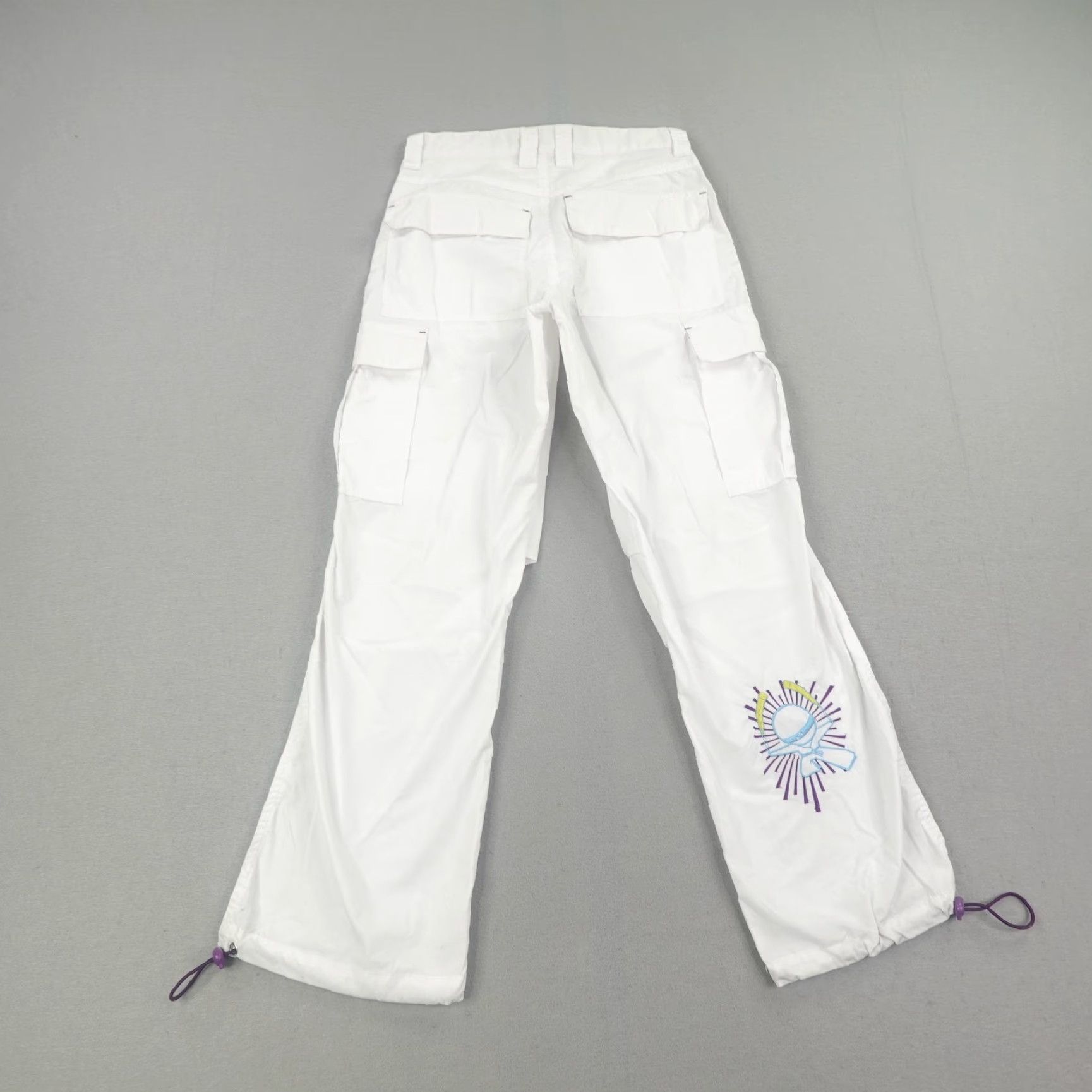Vintage VINTAGE Kikwear Men's Cargo Pants 28 Waist White Cotton Nylon Baggy Rave Grunge Casual Size US 28 / EU 44 - 6 Thumbnail