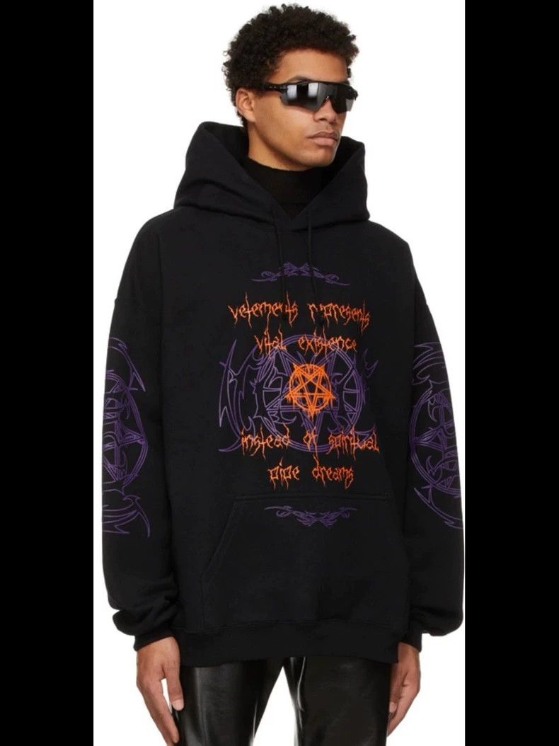 Vetements Vetements Black Vital Existence Goth Print Hoodie 2506-Next Size US S / EU 44-46 / 1 - 1 Thumbnail