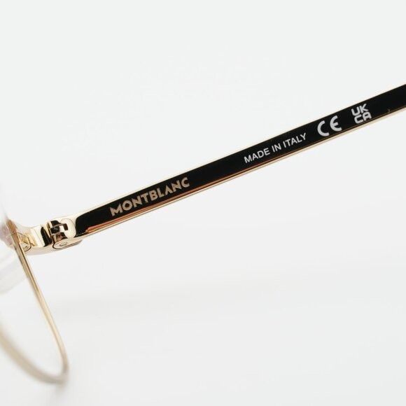 Montblanc Montblanc MB0238OK 001 Eyeglasses Gold 52mm Square Frame Size ONE SIZE - 7 Thumbnail