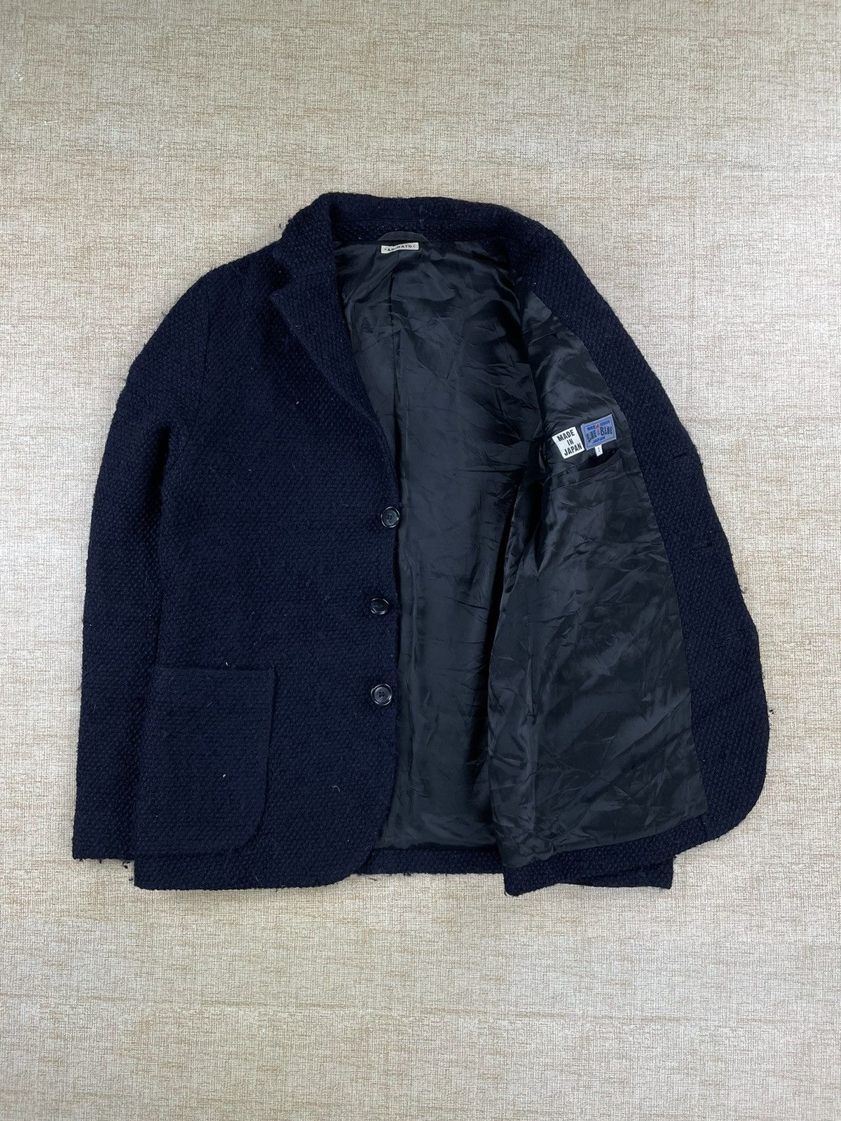Blue Blue Japan × Indigo × Vintage Vtg BLUE BLUE JAPAN ARIGATO Pure Indigo Knit Button Jacket Size US M / EU 48-50 / 2 - 7 Thumbnail