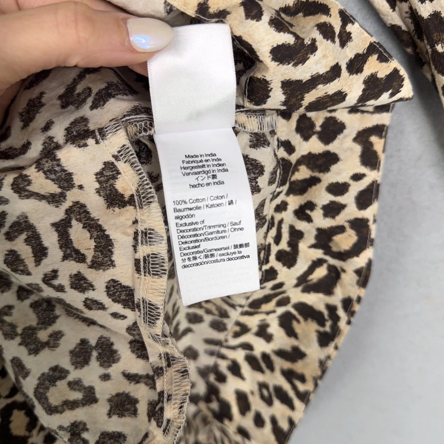 J.Crew J.CREW Dress Womens Small Brown Leopard Print Ruffle Neck Puff Sleeve Cotton T-Shirt Alternative? Size S / US 4 / IT 40 - 6 Thumbnail