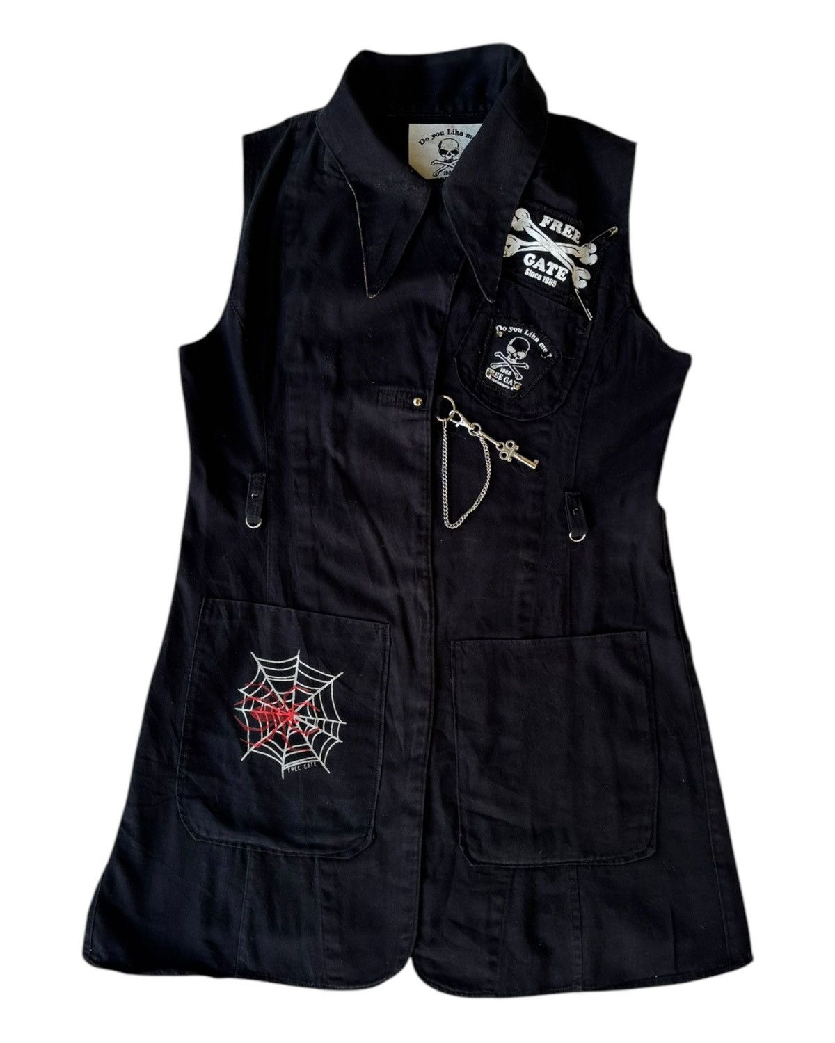If Six Was Nine × Japanese Brand × Le Grande Bleu (L.G.B.) 2000s Free Gate Punk Grunge Gothic Spiderweb Chain Vest Size S / US 4 / IT 40 - 3 Thumbnail