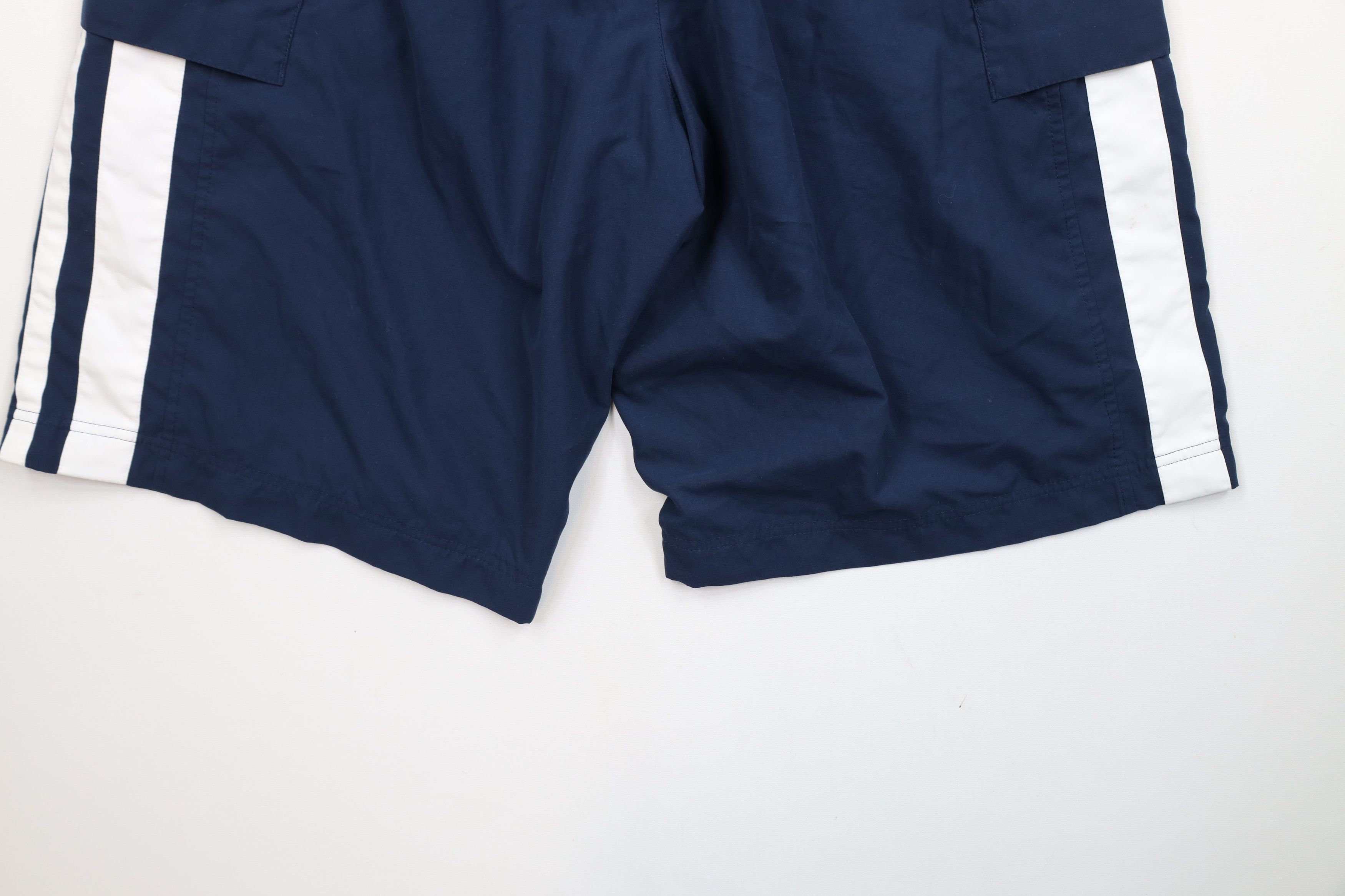 Nike × Vintage Vintage Y2K Nike Mini Swoosh Baggy Lined Cargo Shorts Blue Size US 36 / EU 52 - 12 Thumbnail