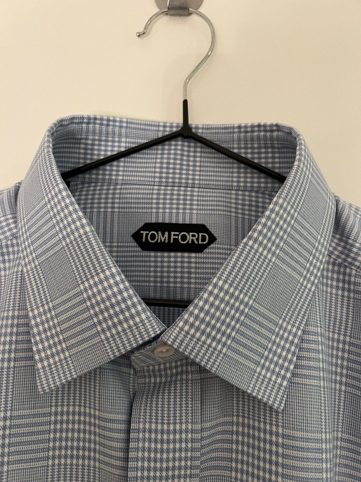 Tom Ford TOM FORD Blue White Tartan Size 17.5 44 Long Sleeves Size US L / EU 52-54 / 3 - 2 Thumbnail