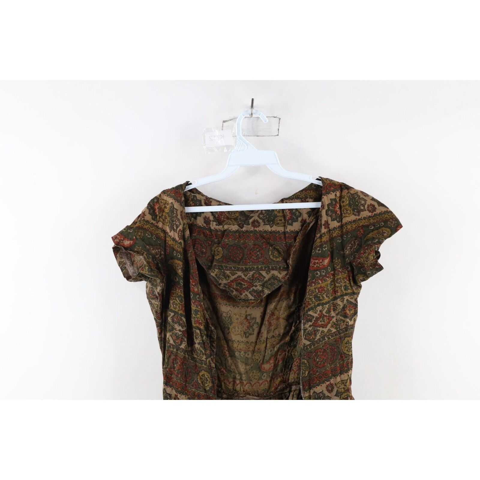Vintage Vintage 50s 60s Mid Century Modern MCM Flower Tapestry Dress Size M / US 6-8 / IT 42-44 - 12 Thumbnail