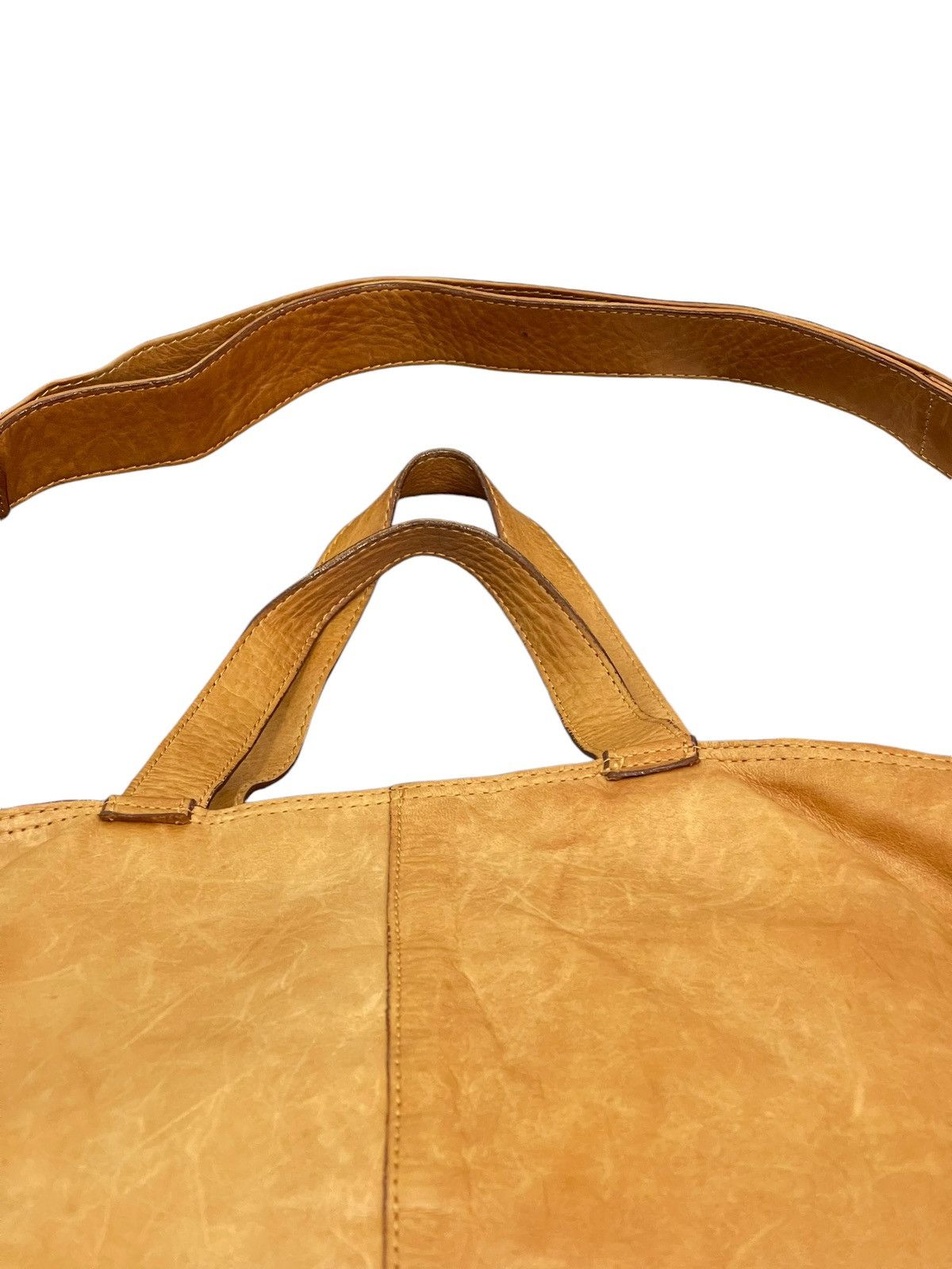 Japanese Brand Full Leather Patina Brown Sebenie Tote 3 Way Bag 1🟩1 Size ONE SIZE - 9 Thumbnail