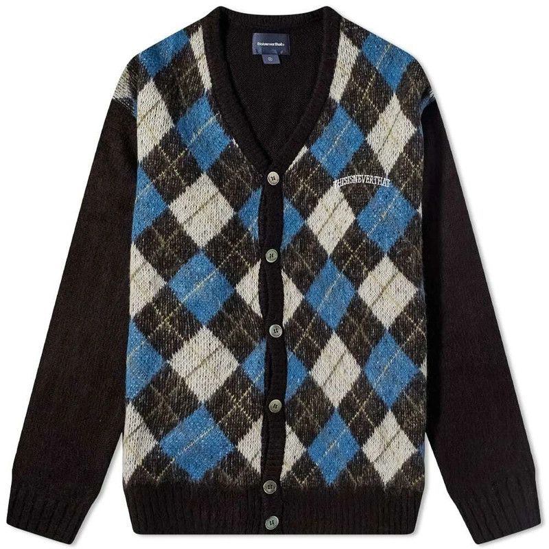 thisisneverthat thisisneverthat Men's Argyle Cardigan in Black Size US L / EU 52-54 / 3 - 1 Thumbnail