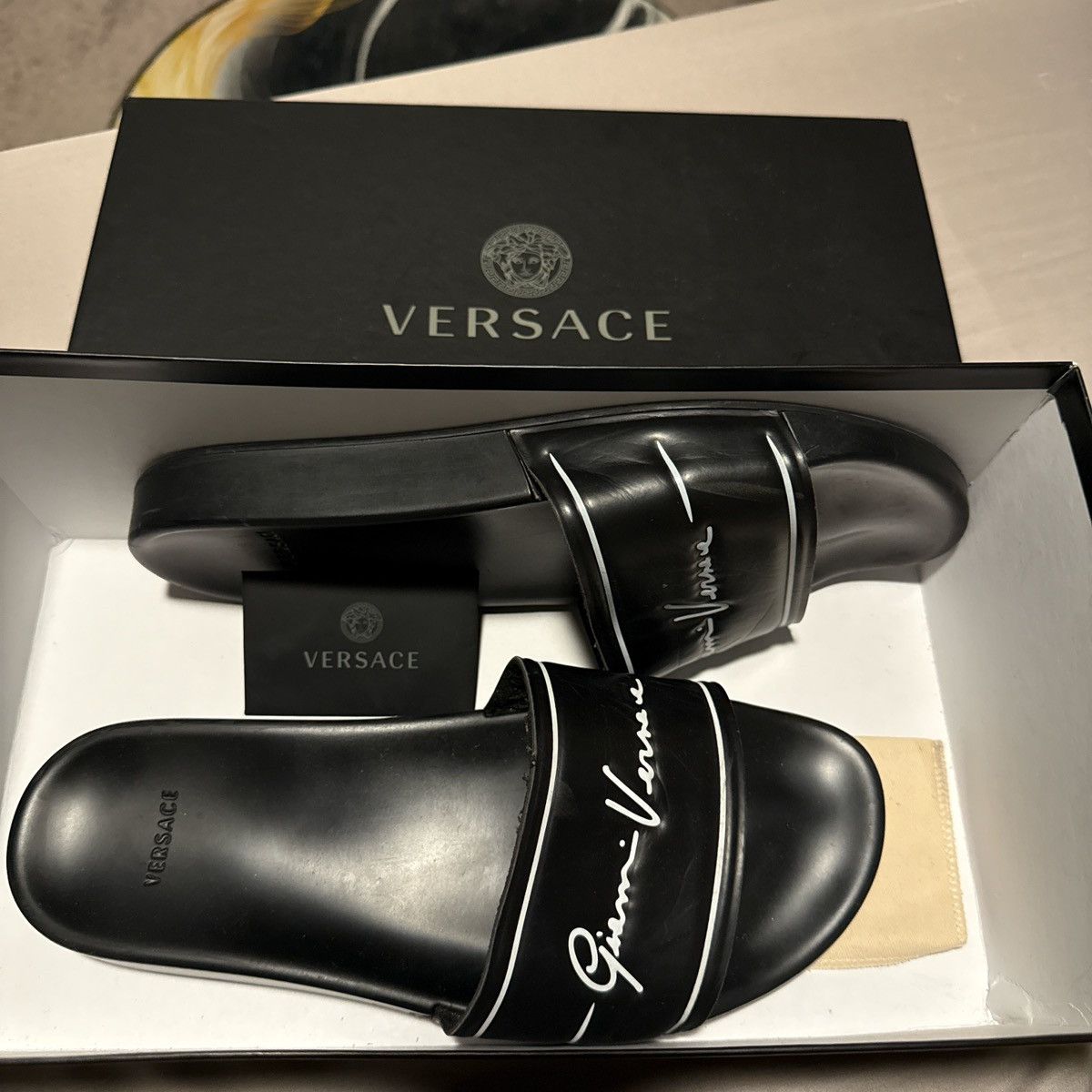Versace black sandals