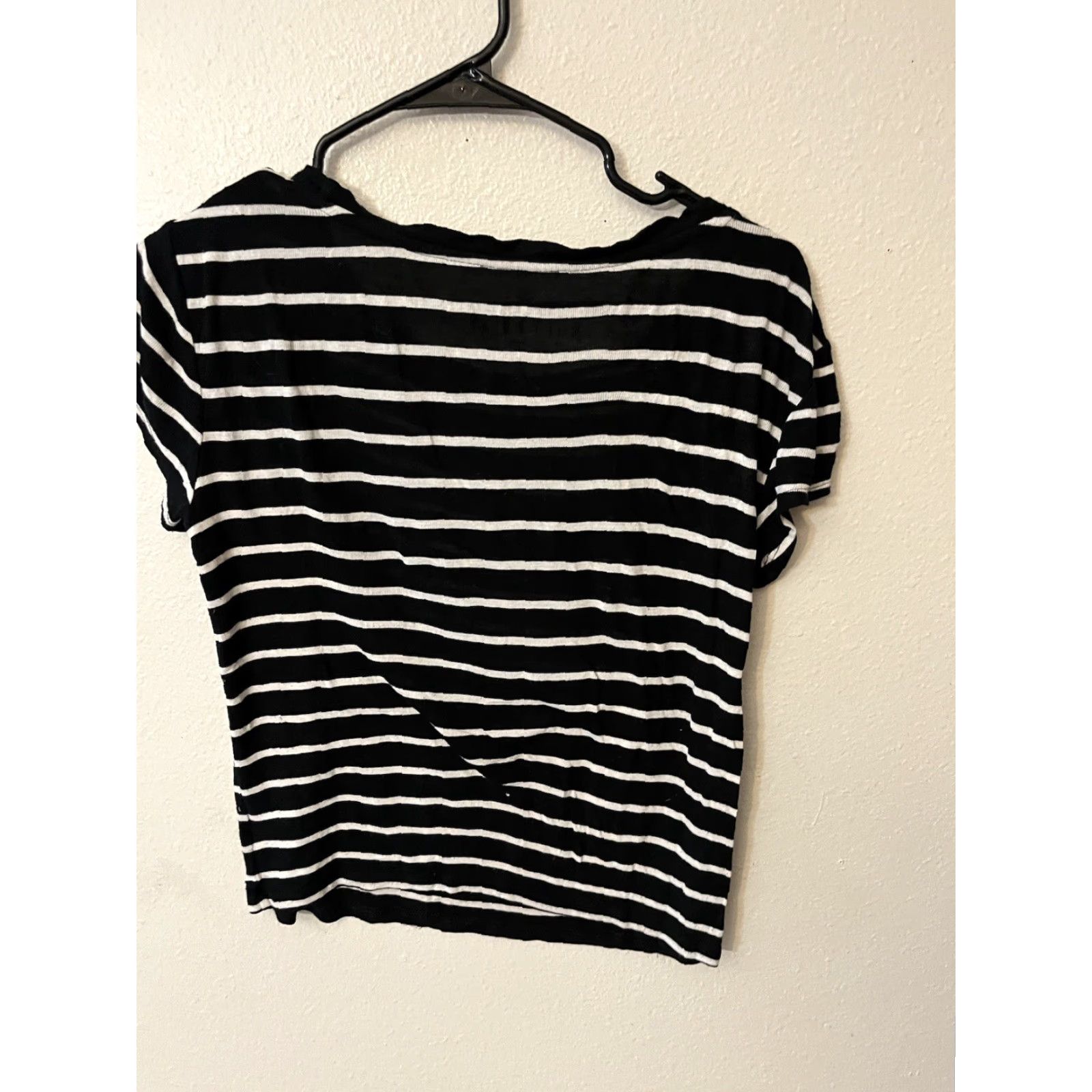 American Eagle Outfitters VINTAGE American Eagle Crew Neck Striped T-Shirt Women XS Black Short Sleeve Size XS / US 0-2 / IT 36-38 - 2 Thumbnail