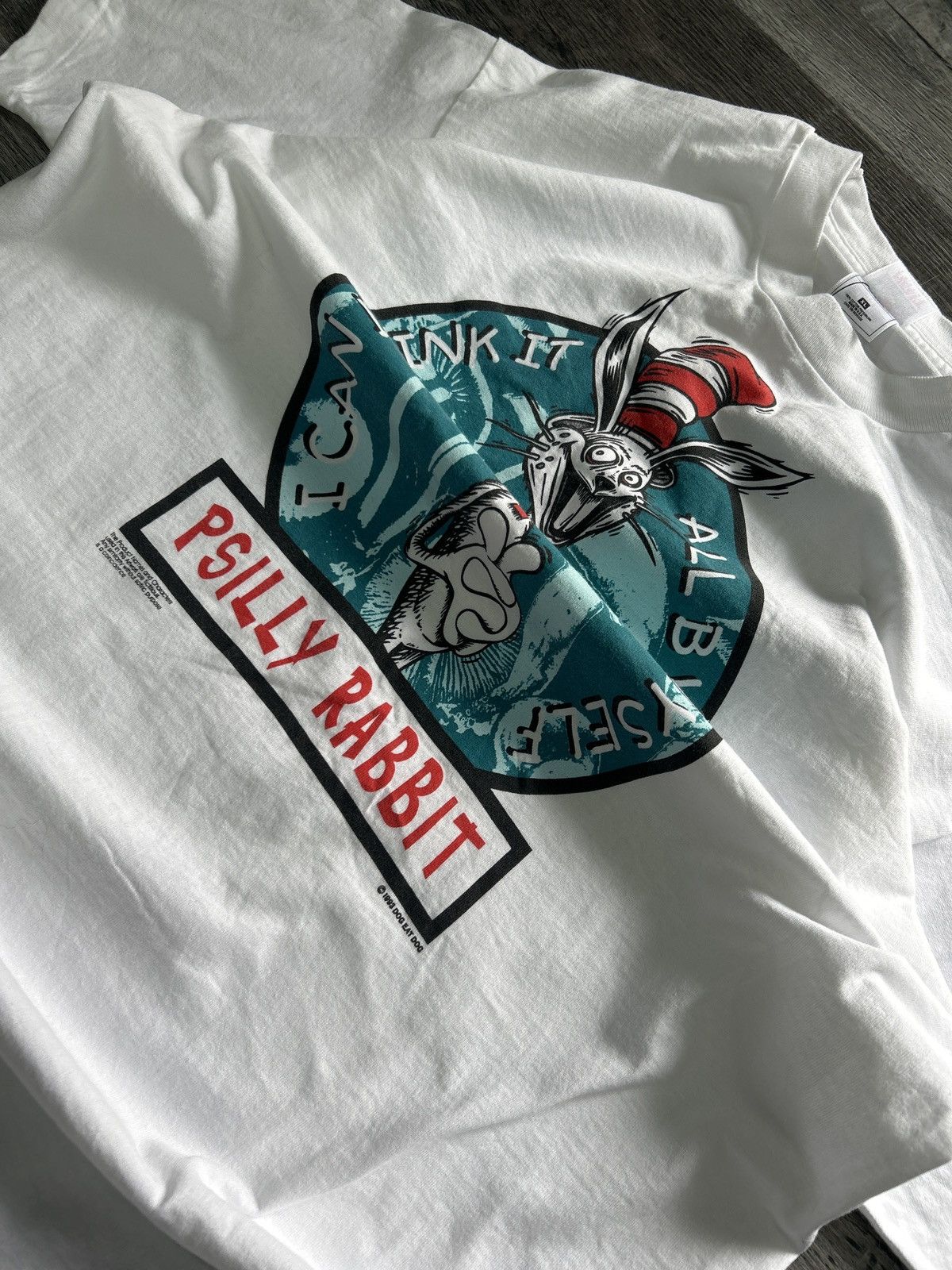 Fruit Of The Loom × Vintage Psilly Rabbit 90s Dog Eat Dog Punk Shirt Size US XL / EU 56 / 4 - 2 Thumbnail