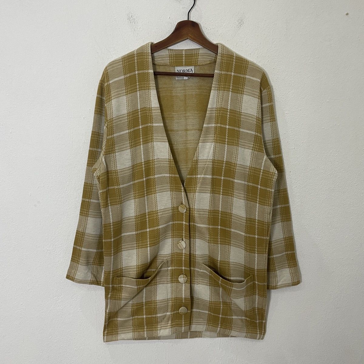 image of Vintage Norma Kamali Unisex Cardingan Jacket in Cream/White, Women's (Size XL)