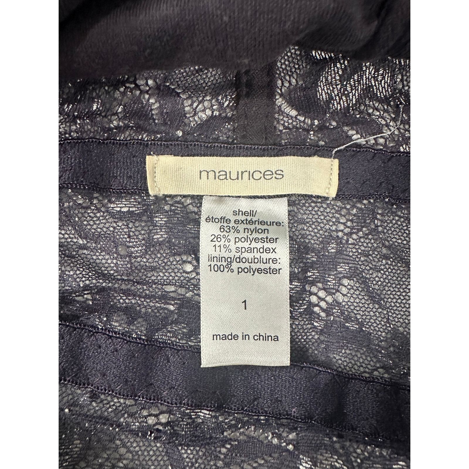 Other Maurices Women's Black Lace Unlined Racerback Bralette Sz 1 Size ONE SIZE - 2 Thumbnail