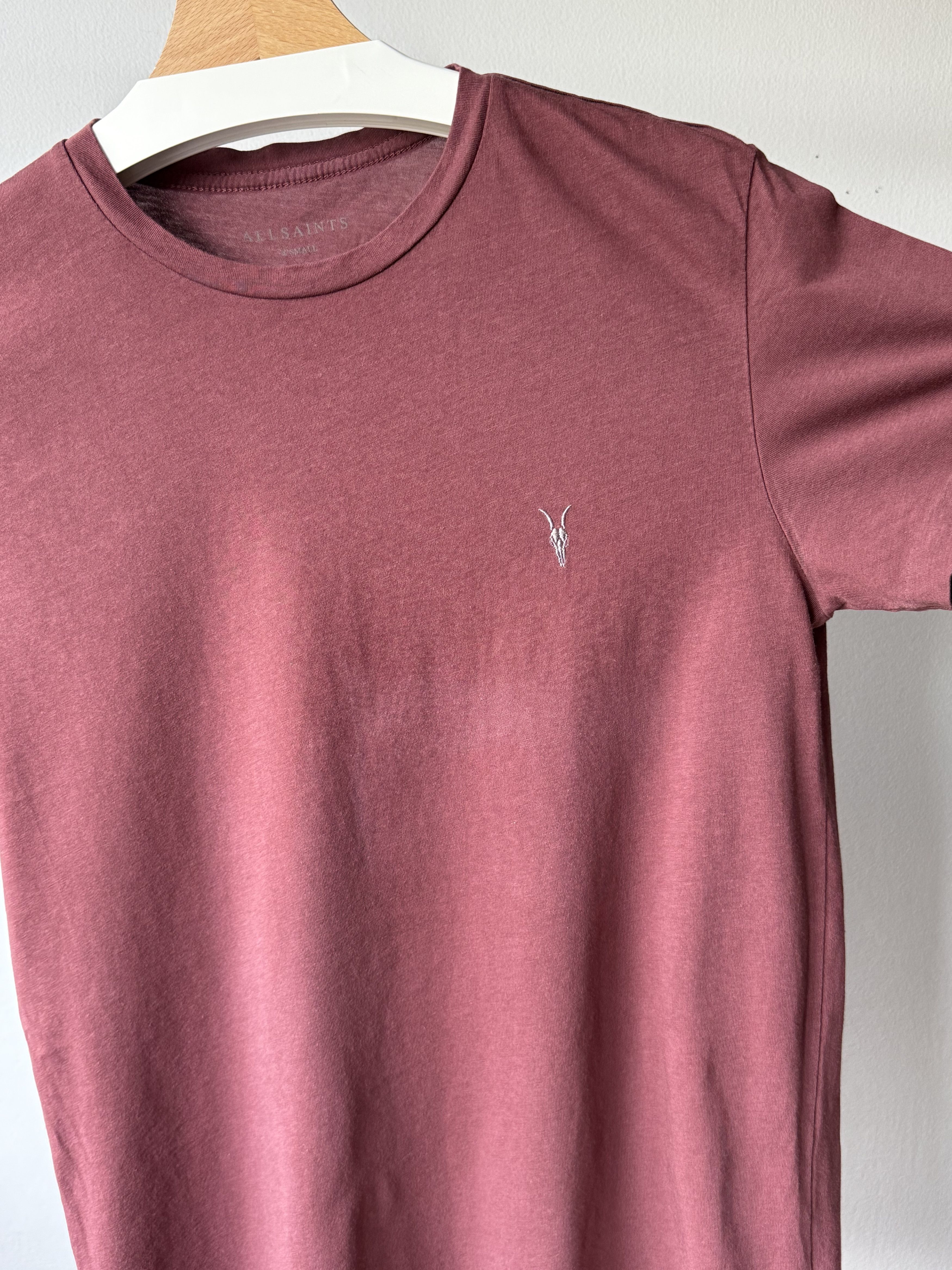 Allsaints Allsaints Tonic SS Crew Neck Burgundy Cotton Logo T-Shirt Size US XS / EU 42 / 0 - 8 Thumbnail