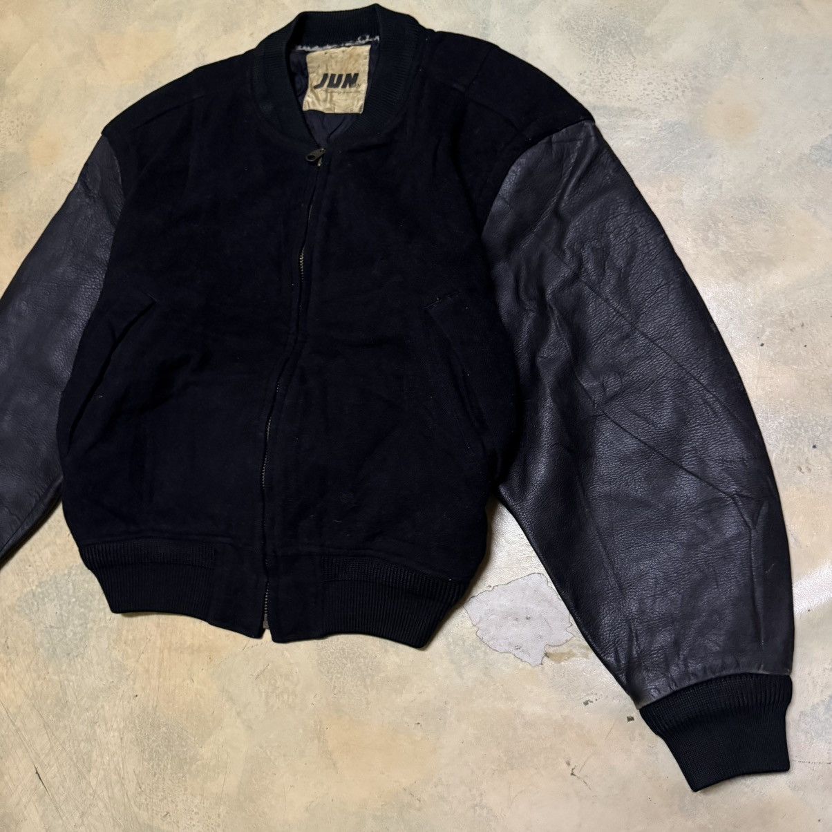 JUN MEN Vintage Jun Men Big Logo Leather Sleeves Varsity Jacket Size US M / EU 48-50 / 2 - 6 Thumbnail