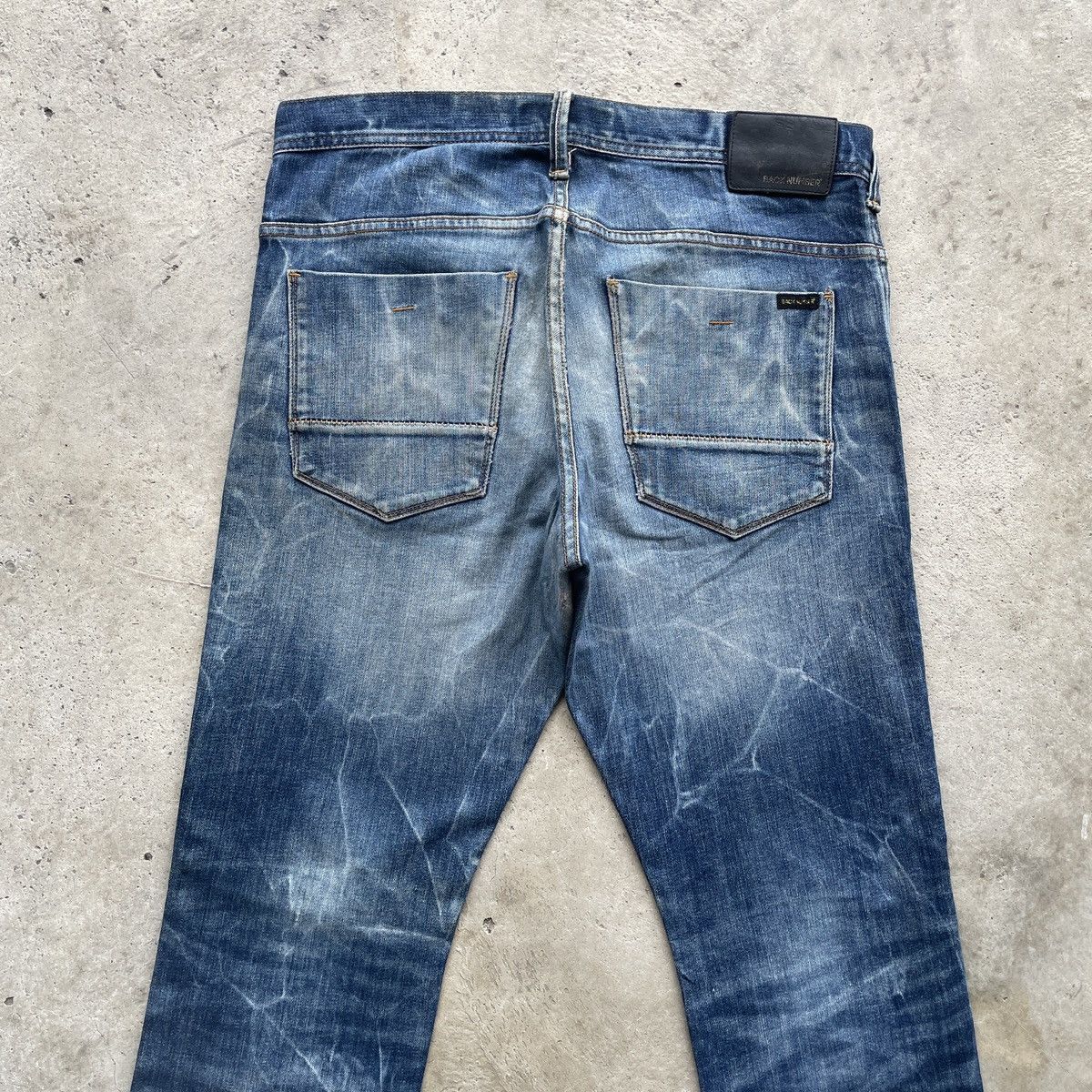 Japanese Brand × Jean × Numbers Vintage Back Number Distressed Faded Jeans Pants Denim W33 Size US 33 - 11 Thumbnail