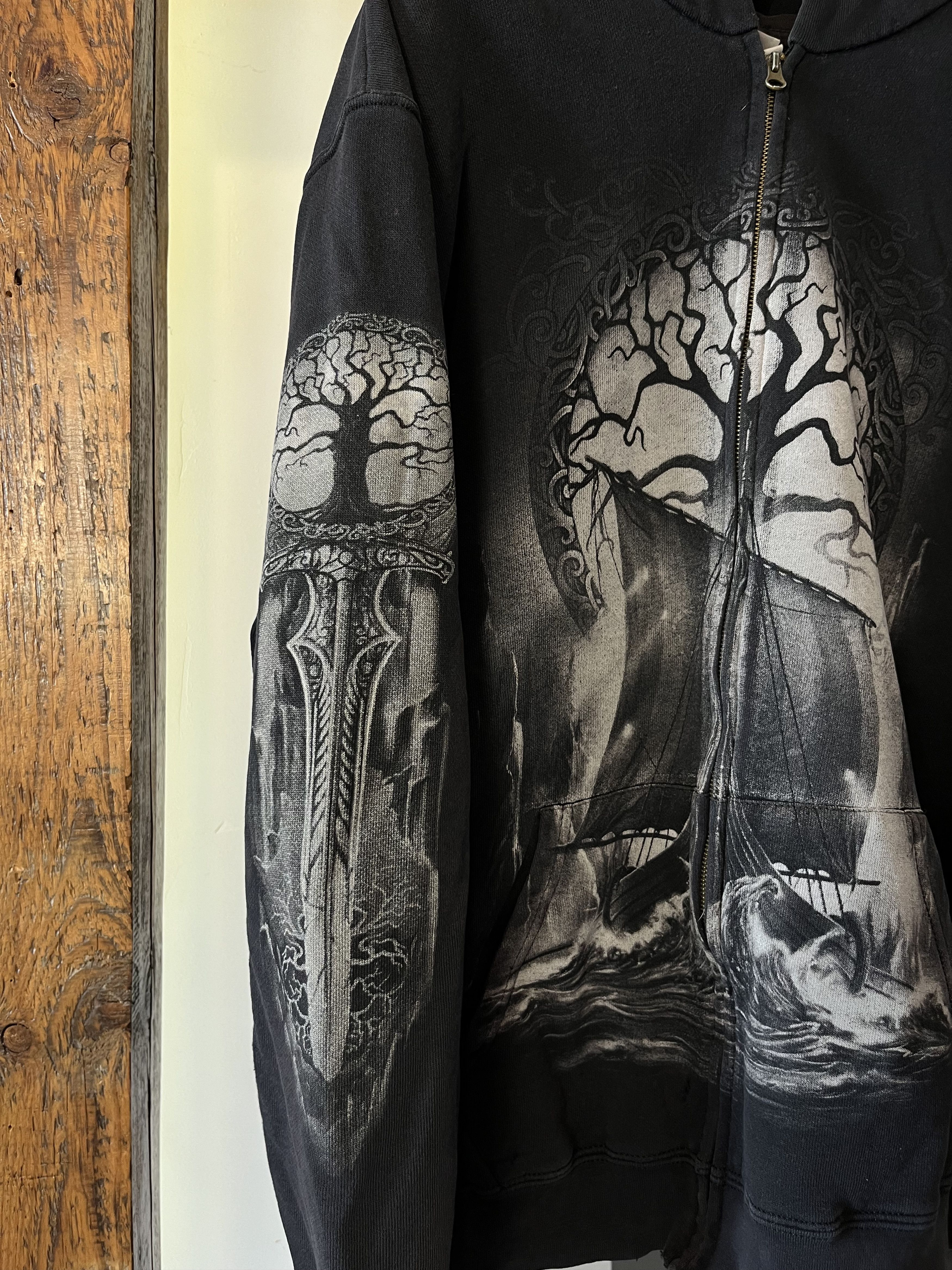 Tribal Streetwear × Vintage Vintage y2k Affliction Avant Garde Zip Hoodie Size US XL / EU 56 / 4 - 3 Thumbnail