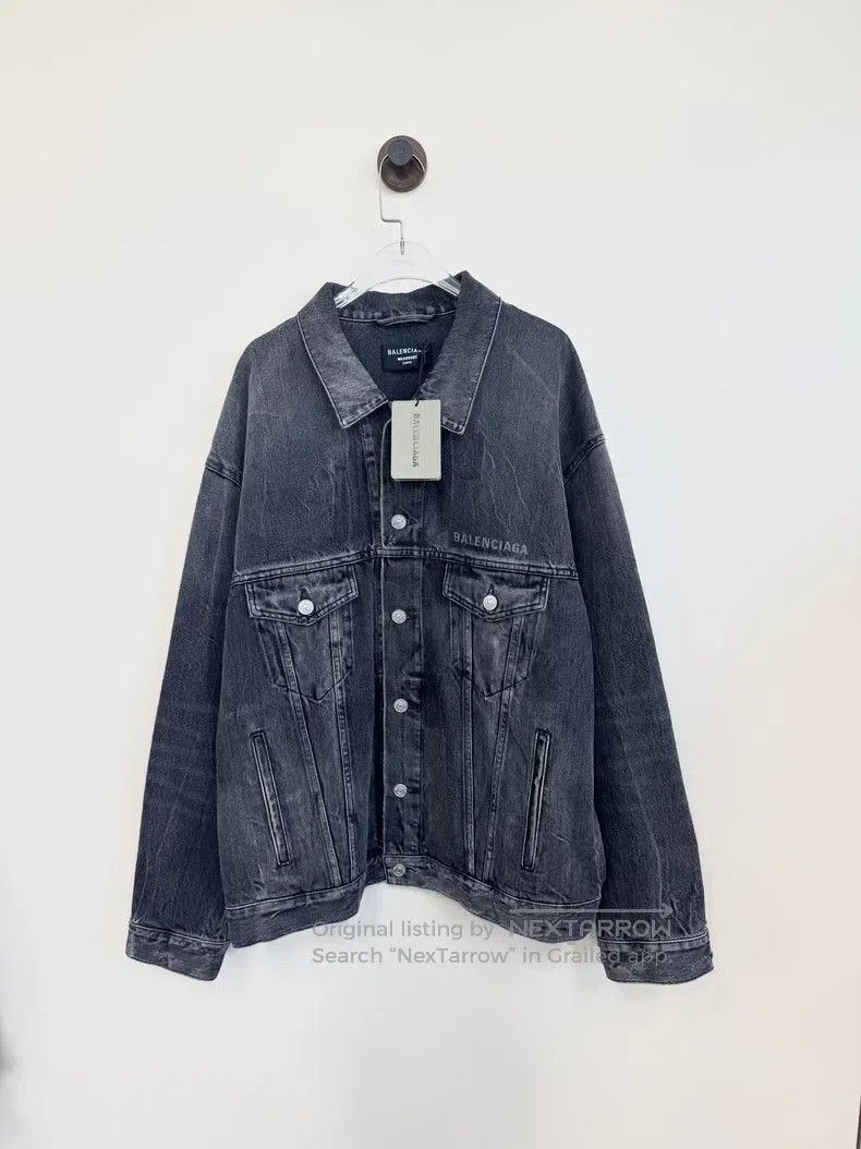 Balenciaga Balenciaga Black Back Dissolve Smile Denim Jacket Size US S / EU 44-46 / 1 - 1 Thumbnail