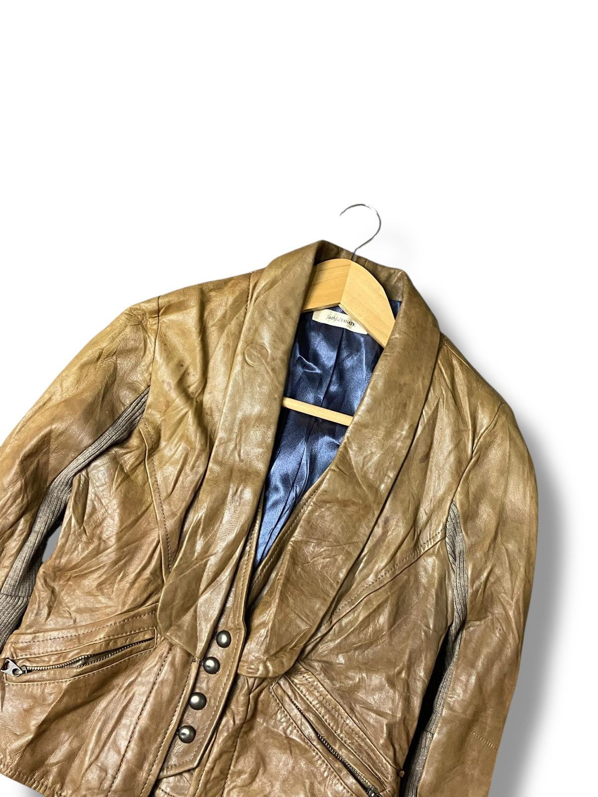 Japanese Brand Faithful Fanatic Crop Leather Jacket (151) Size XXS / US 00 / IT 34 - 2 Thumbnail