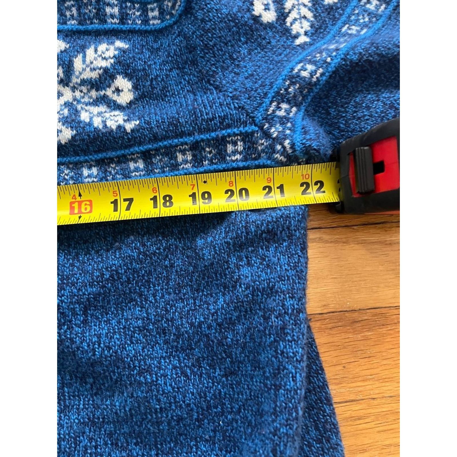Lands' End Lands End Men’s Fair Isle winter Sweater Blue Sz L A001709 Size US L / EU 52-54 / 3 - 6 Thumbnail
