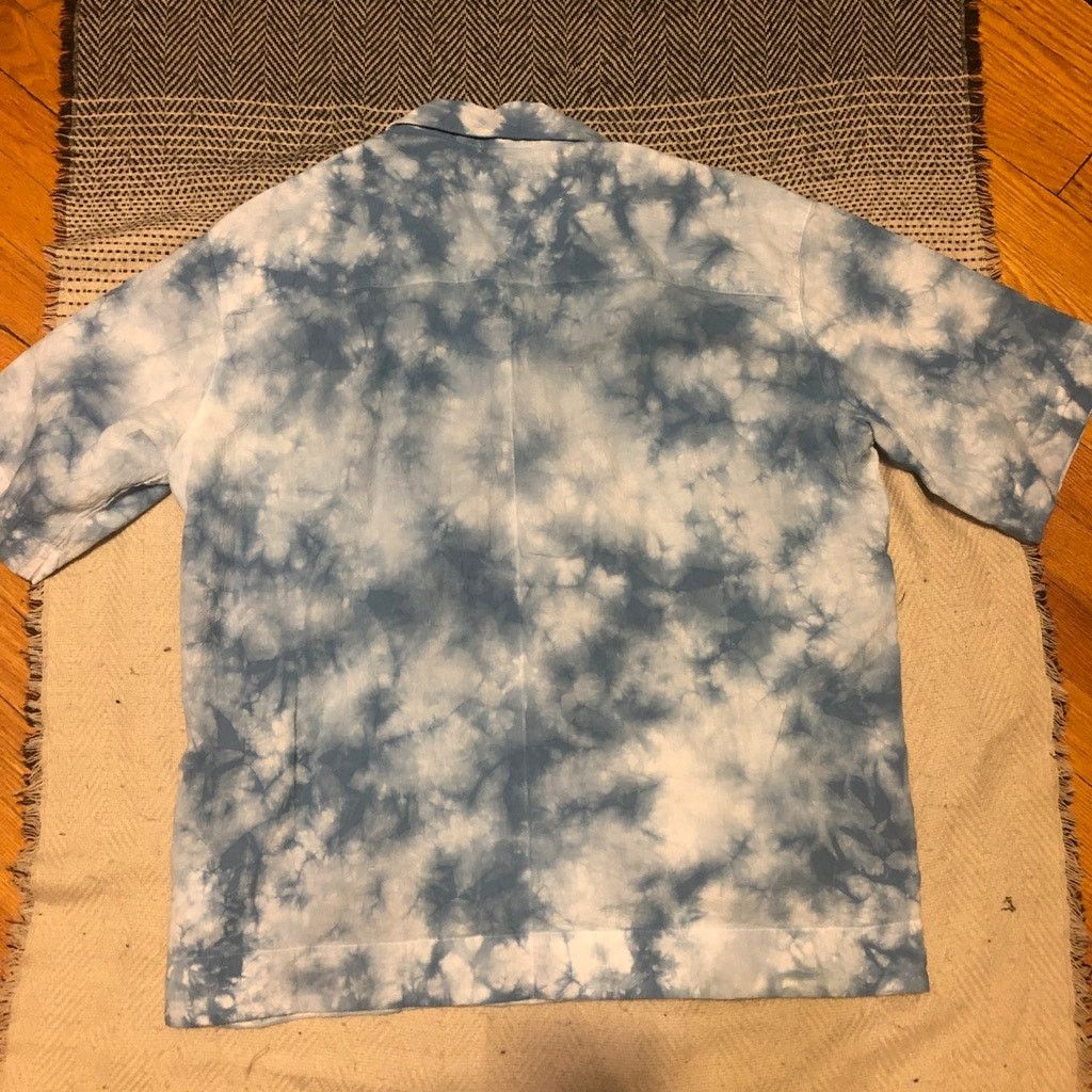 Nicholas Daley Beach Shirt Blue Tie-Dye Cotton Chore Pockets - 40/L NWT Size US L / EU 52-54 / 3 - 9 Thumbnail