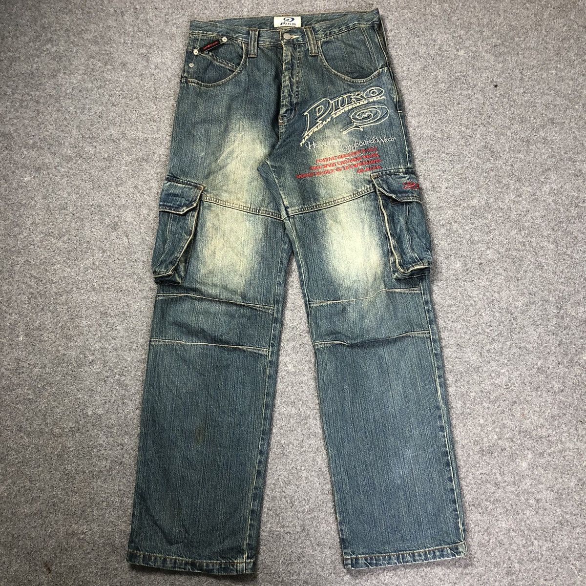 image of Vintage Y2K Piko Multi Pocket Denim Jeans in Blue Green, Men's (Size 31)