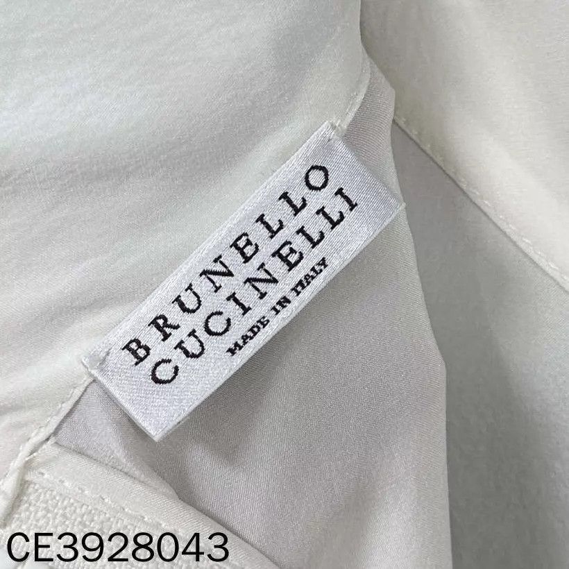 Brunello Cucinelli Brunello Cucinelli women's Cream ice silk top S Size S / US 4 / IT 40 - 5 Thumbnail