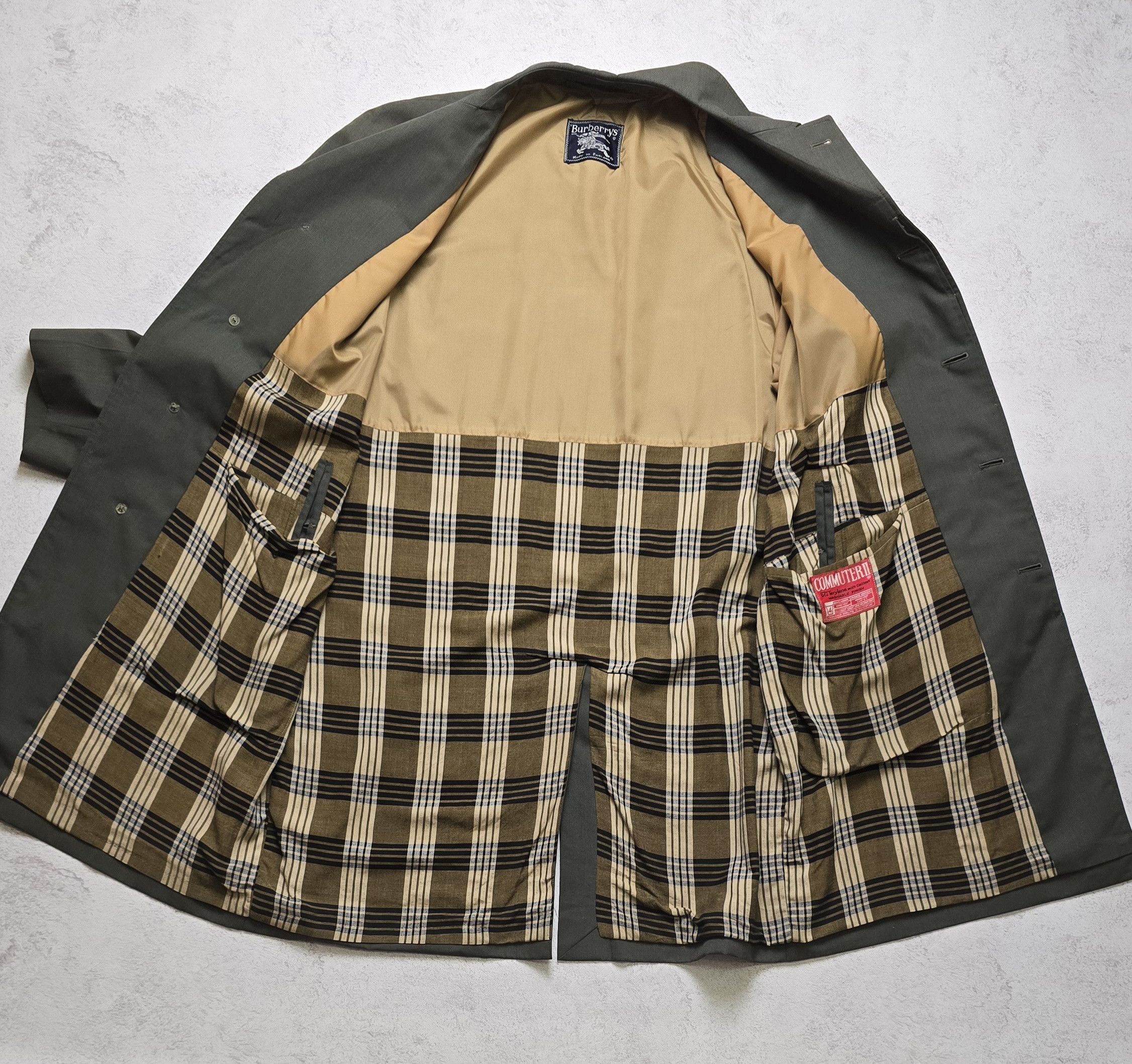 Burberry Vintage Burberrys Mac Coat Men’s 42R L Olive Green Balmacaan Size US L / EU 52-54 / 3 - 16 Thumbnail