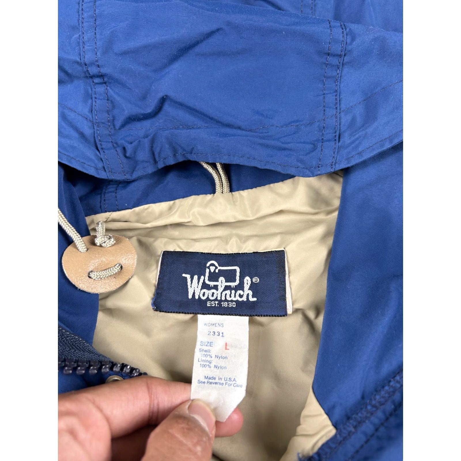 Vintage Vintage Woolrich Jacket Womens Large Blue Nylon Hooded Parka Coat USA 80s Field Size L / US 10 / IT 46 - 3 Thumbnail
