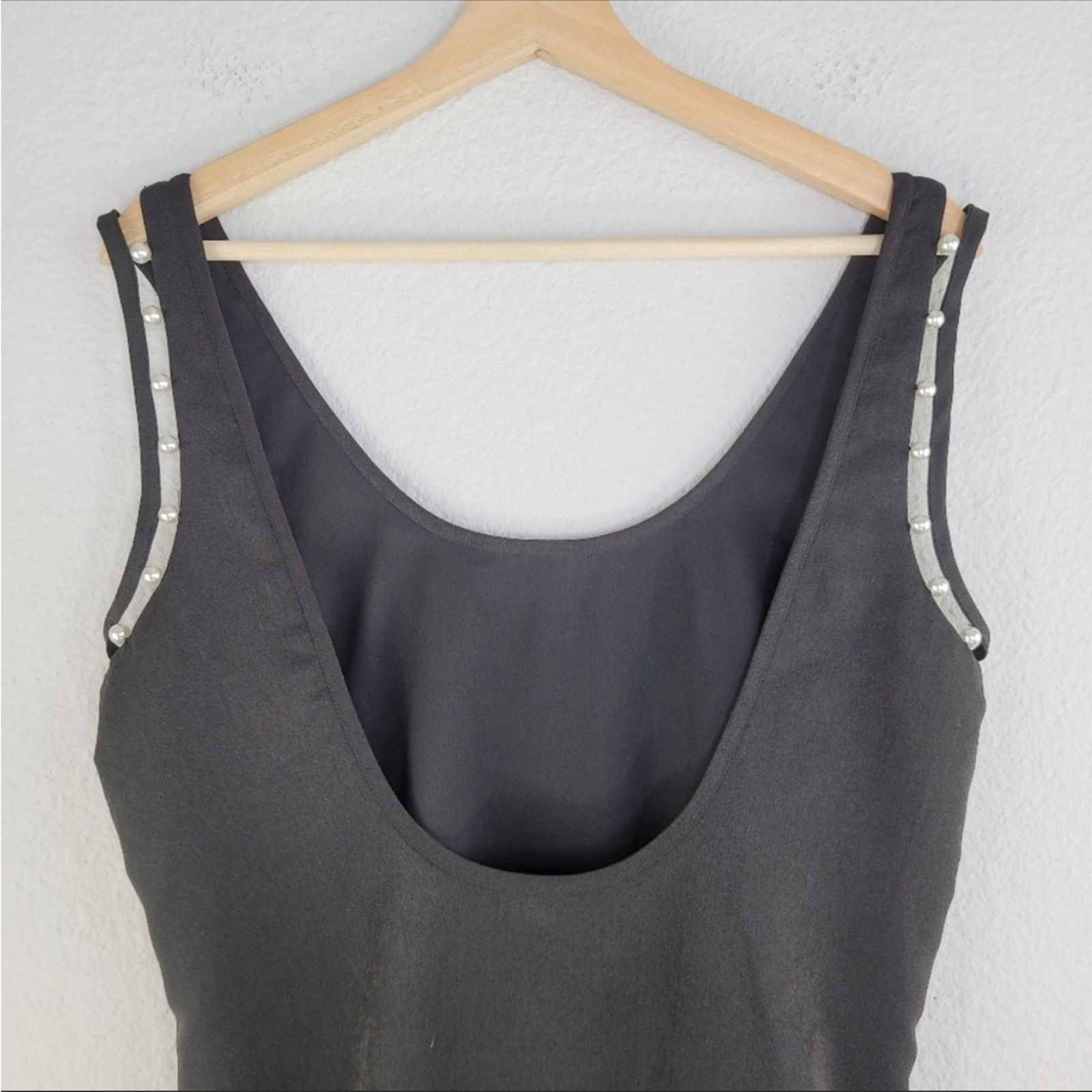 NBDN Nobrandedon NBD REVOLVE Black Pearl Beaded Mini Tank Top Dress Tunic Size S / US 4 / IT 40 - 11 Thumbnail