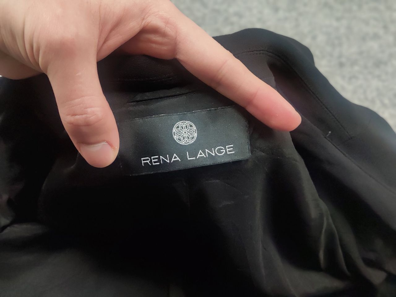 Vintage Rena Lange Design Black silk pleated texture Blazer Jacket Size XL / US 12-14 / IT 48-50 - 14 Thumbnail