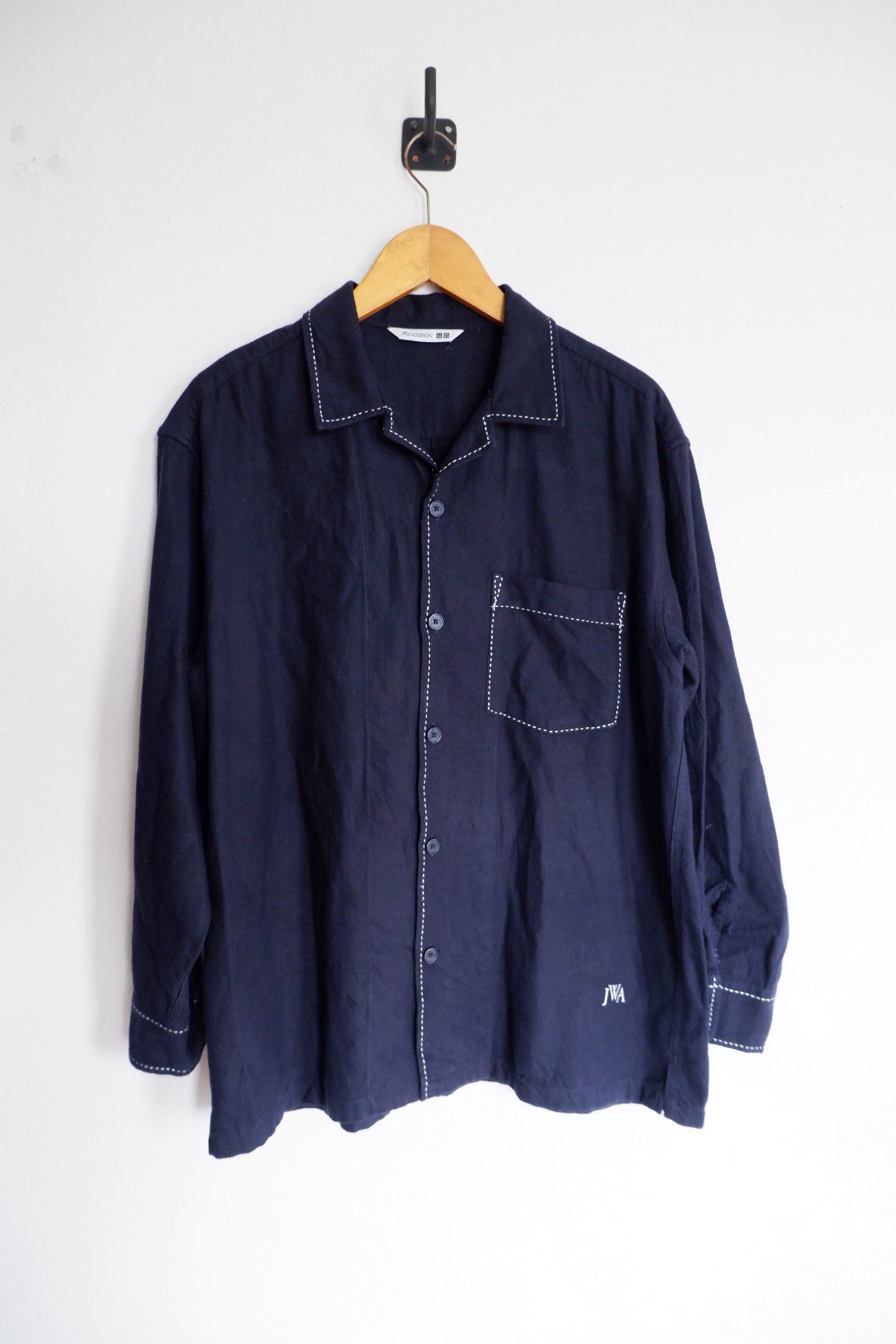 JW Anderson Uniqlo Contrast Stitch Open Collar Shirt