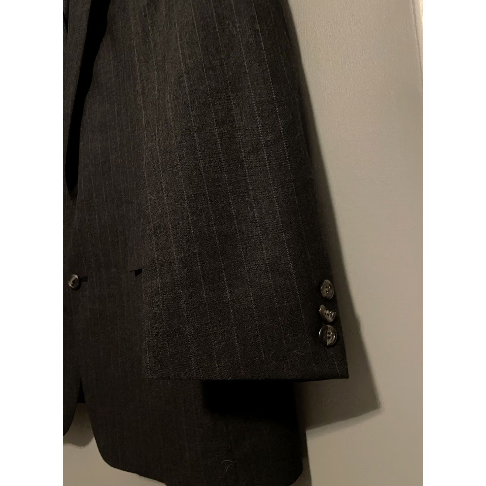 Brooks Brothers VINTAGE Brooks Brothers Blazer Black Pinstripe Single-Breasted 2-Button Notch Lapel Wool Size 48 Long Mens US-made Size 48R - 4 Thumbnail