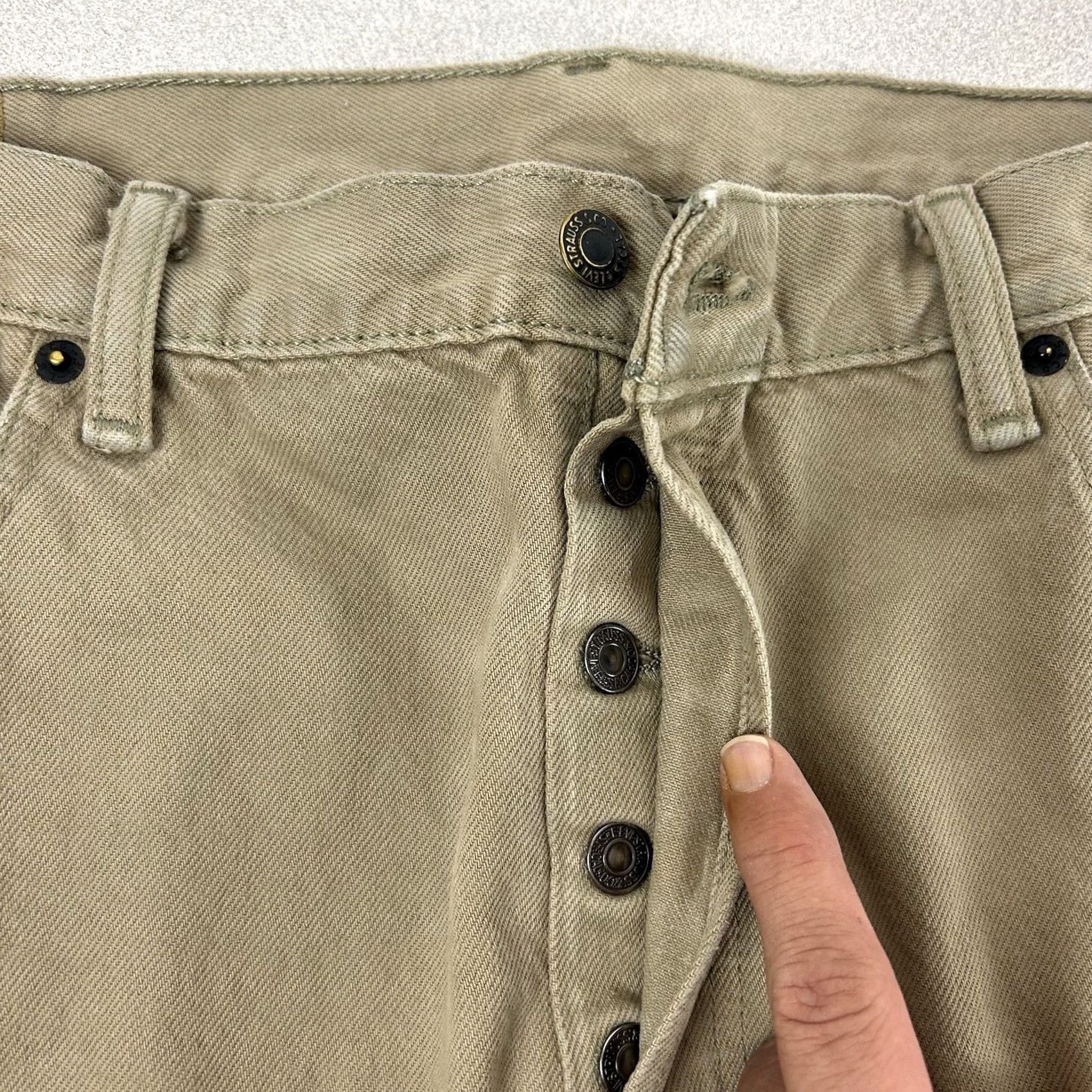Levi's Levi's 501 Jeans Mens Regular 36x32 Straight Denim Button Fly Khaki 5-Pocket USA Cowboy 90s Vintage No Size US 36 / EU 52 - 3 Thumbnail
