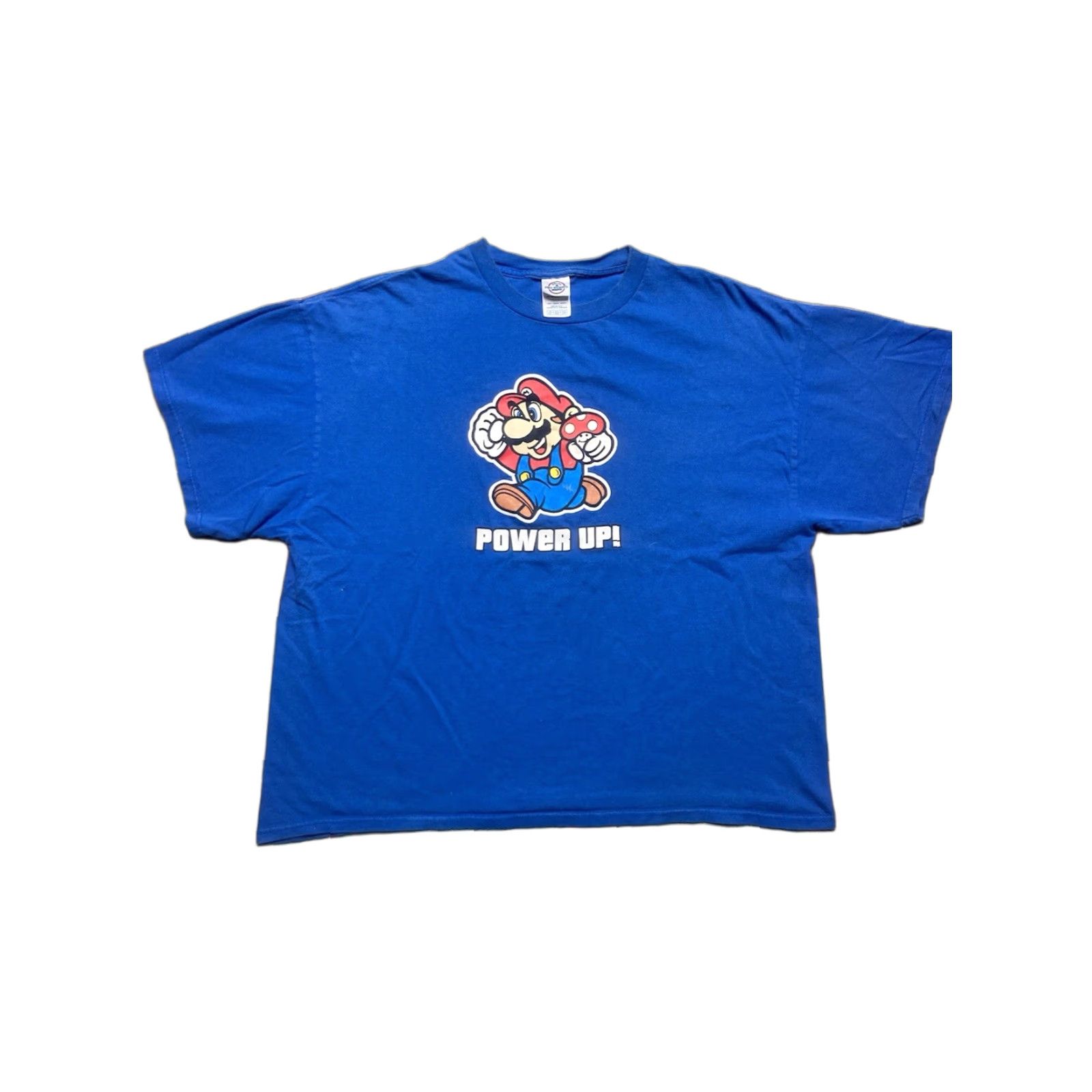 Nintendo VINTAGE Nintendo T-Shirt Boxy XXL Men Blue Super Mario Power Up Mushroom Y2K Graphic Size US XXL / EU 58 / 5 - 1 Thumbnail