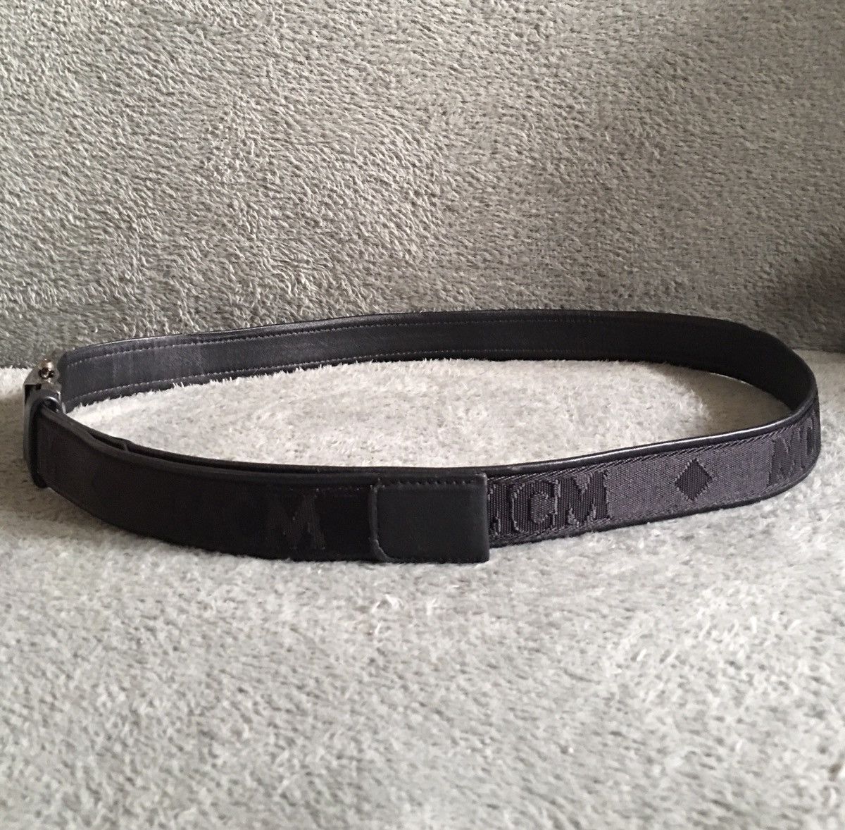 MCM MCM Black Monogram Logo Canvas Leather Buckle Belt Size ONE SIZE - 13 Thumbnail