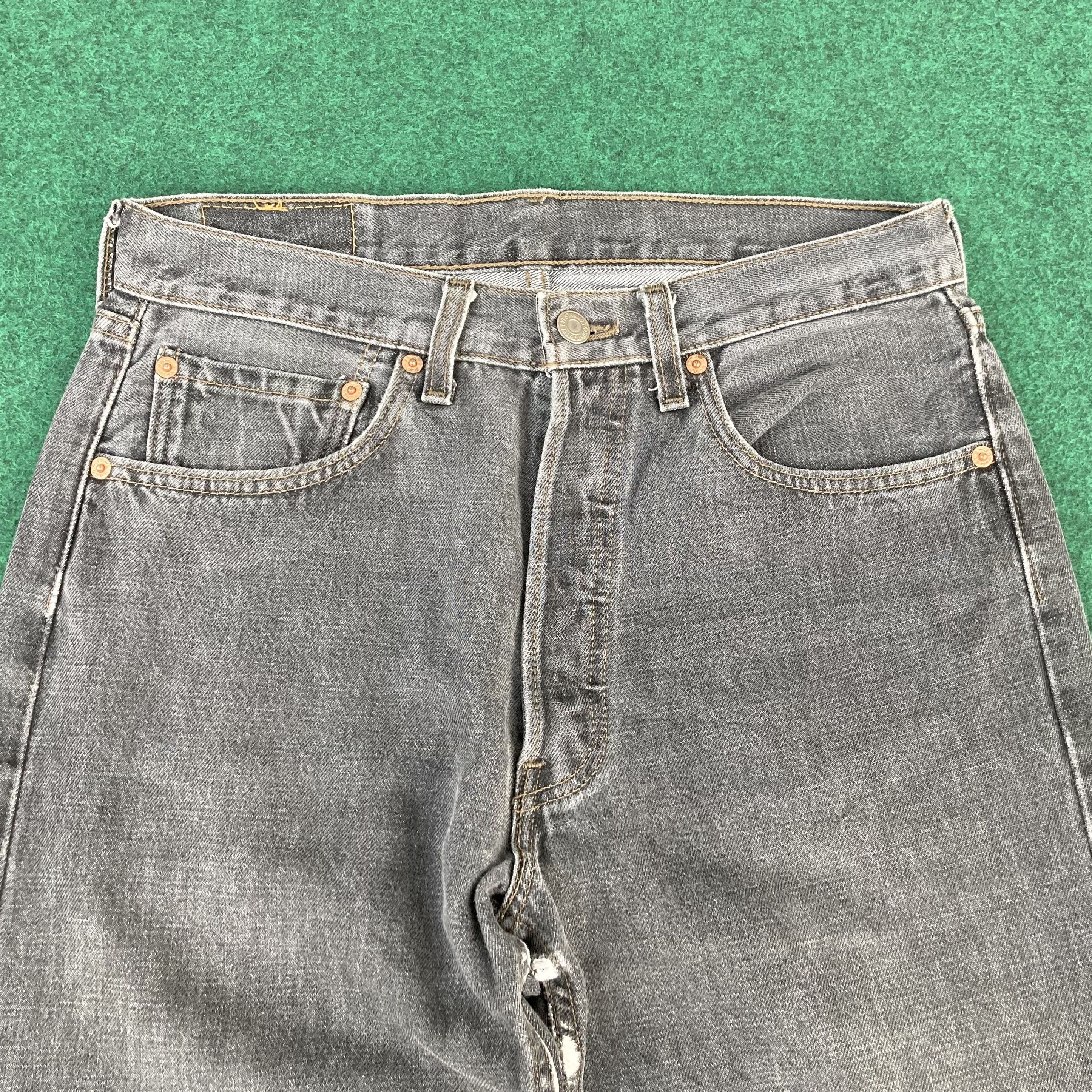 Levi's × Vintage Vtg Levis 501 Black Distressed Ripped Jeans Denim Punk Jeans Size US 30 / EU 46 - 3 Thumbnail
