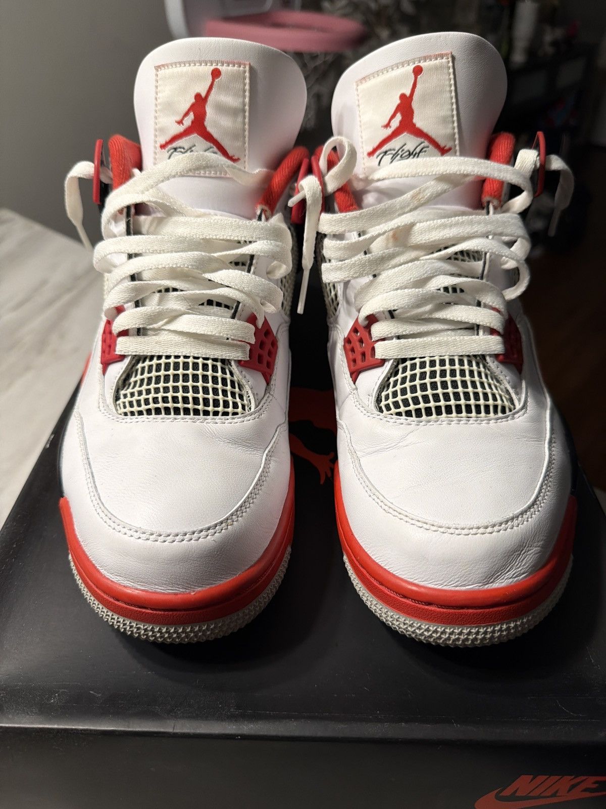 Jordan Brand Jordan 4 Retro Fire Red Size US 12 / EU 45 - 3 Thumbnail