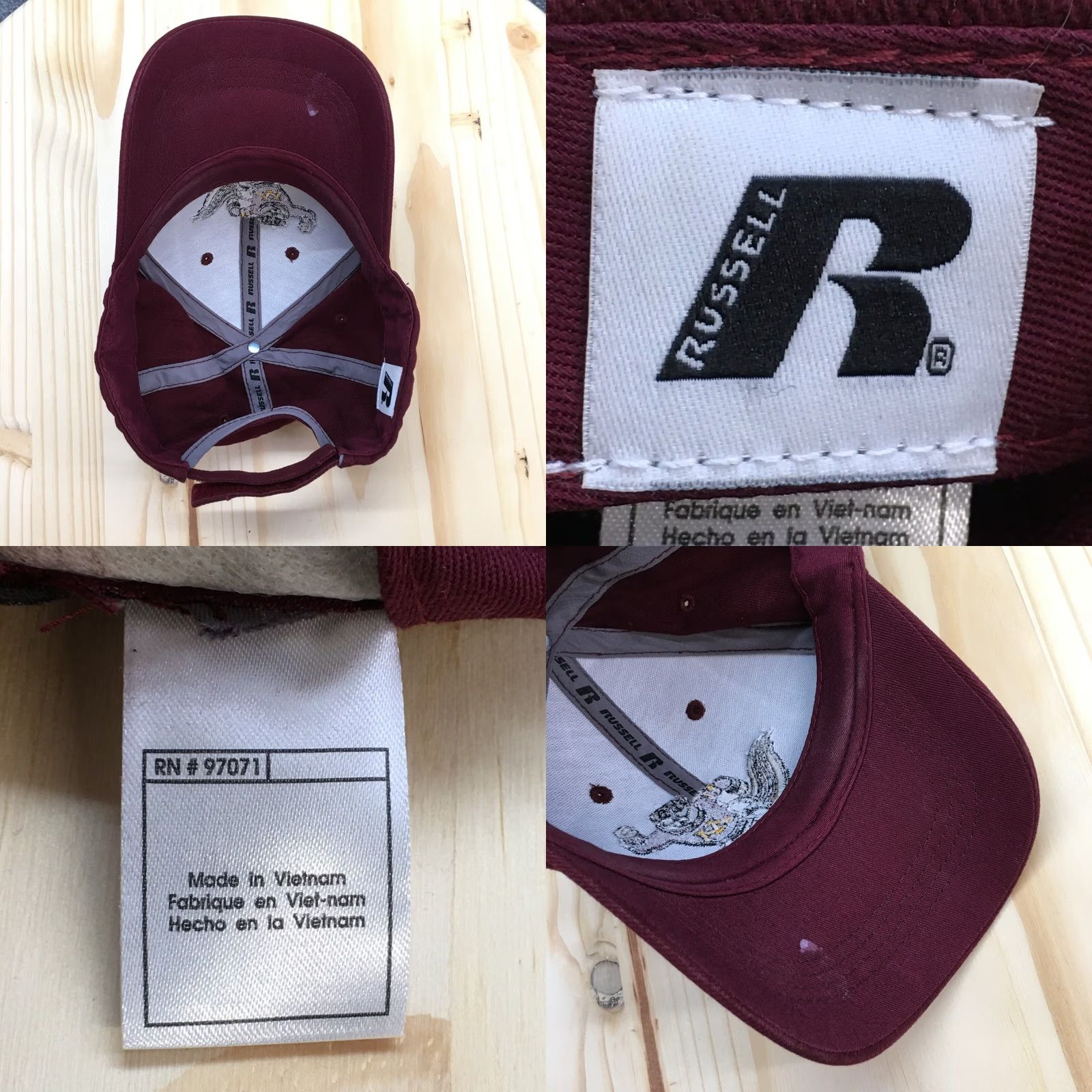 Logo 7 Russell Golden Grophers Baseball Cap Hat Mens Maroon Minnesota Logo Red Polyester Adjustable Breathable Lightweight Casual Size ONE SIZE - 8 Thumbnail