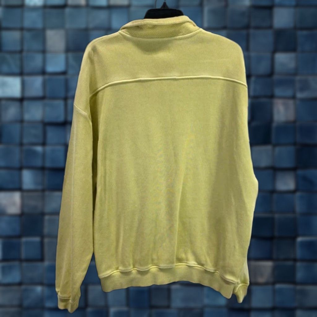 Tommy Bahama VINTAGE Men’s Tommy Bahama Tropical Amber 1/4 Zip Up Long Sleeve Pullover Sweater L Yellow Cotton Regular Mens Pullover 1/4 Zip Classic Winter Size US L / EU 52-54 / 3 - 1 Thumbnail