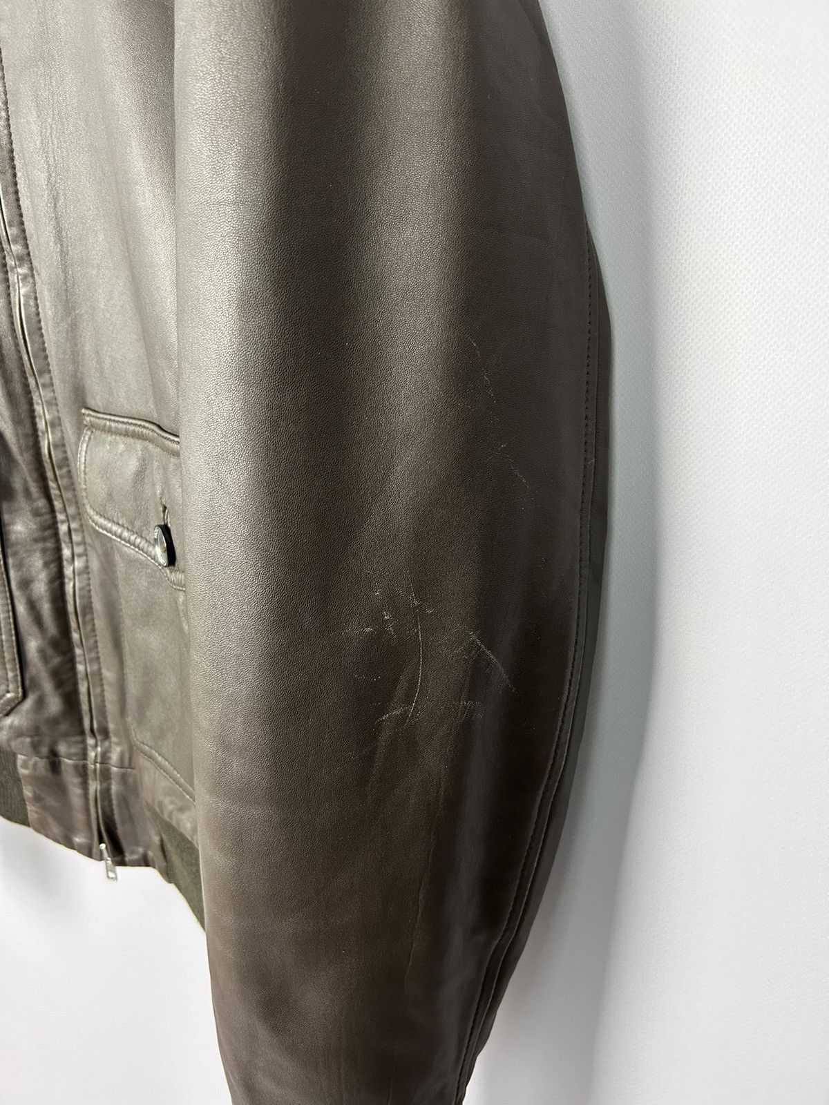 Hackett Hackett Leather Brown Bomber Jacket Size M Size US M / EU 48-50 / 2 - 6 Thumbnail