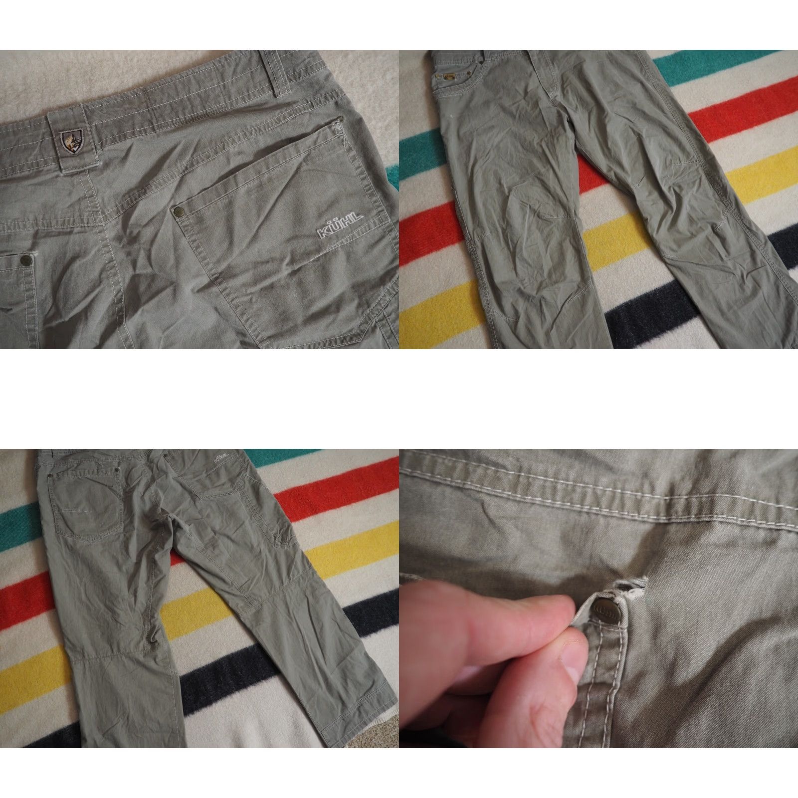 Logo 7 KUHL Revolvr Khaki Beige Outdoor Hiking Pants Mens 36x30 Logo Front Flat Front Canvas Straight Leg Pant Size US 36 / EU 52 - 8 Thumbnail