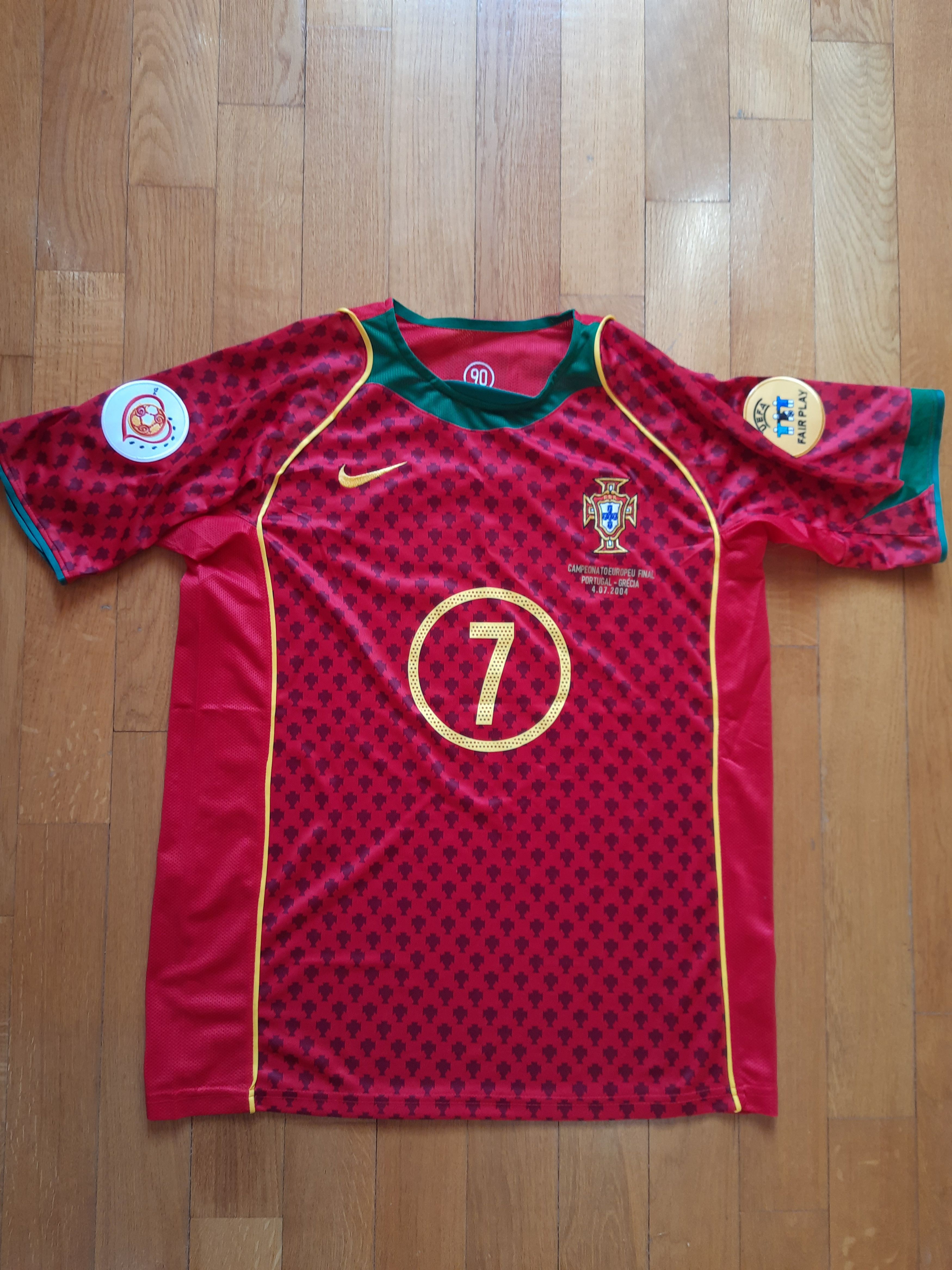 Other Portugal Figo 2004 Soccer Europe Final Football T Shirt Nike Size US L / EU 52-54 / 3 - 8 Thumbnail