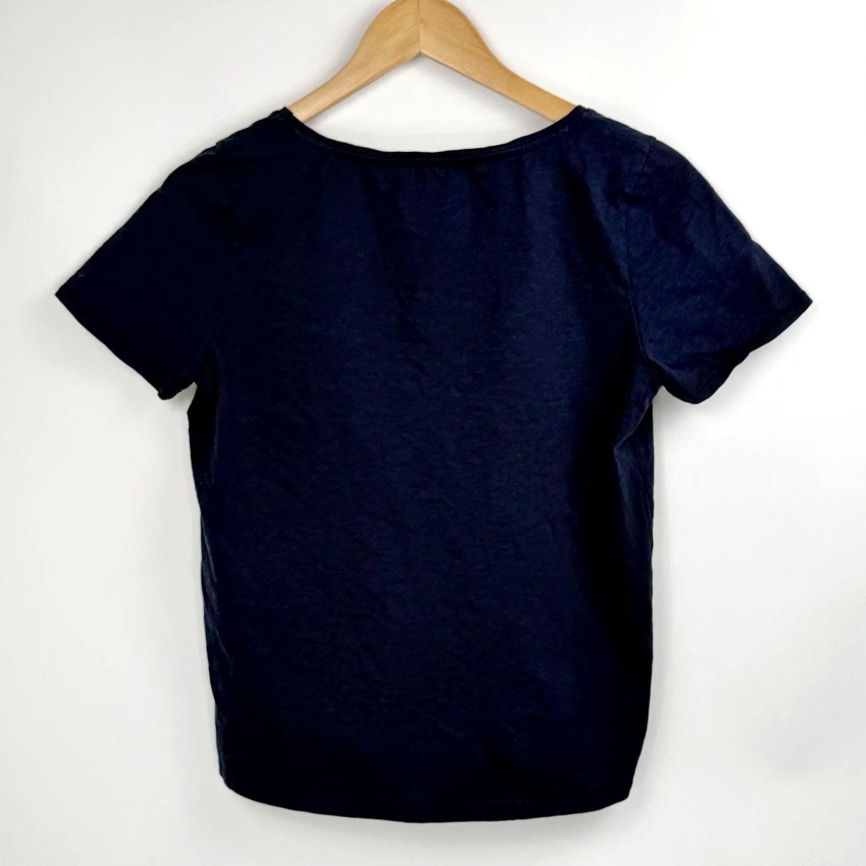 Vintage Sezane T-Shirt Navy V-Neck 100% Cotton Short Sleeve Women M Casual Basic Size M / US 6-8 / IT 42-44 - 7 Thumbnail